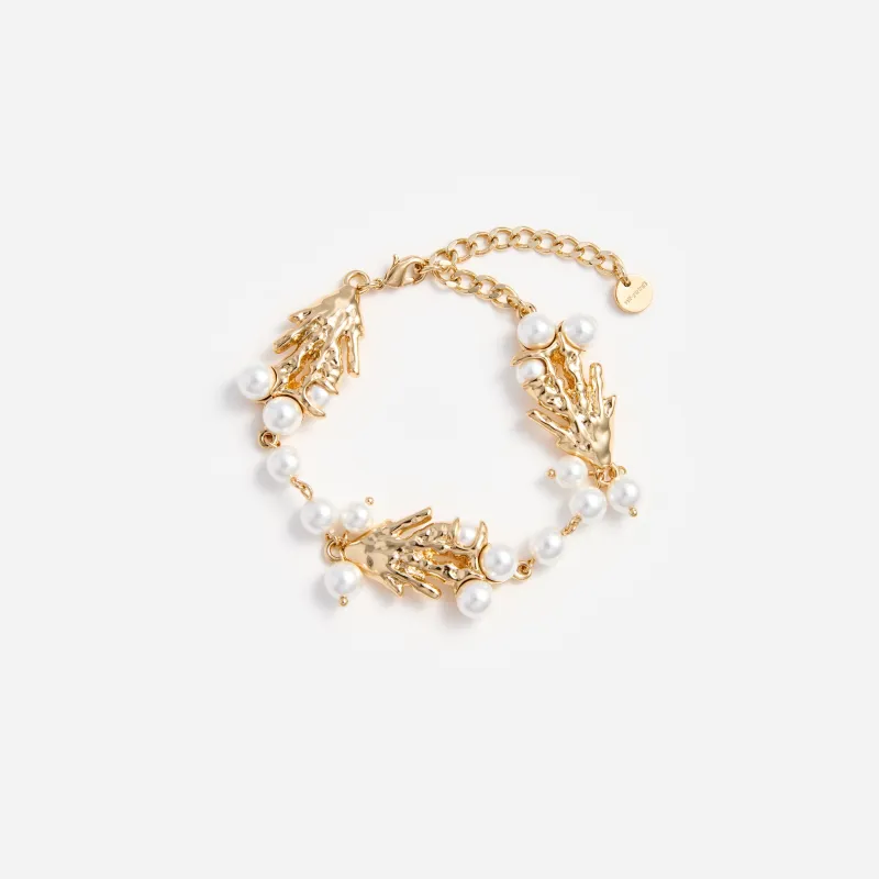 Gold Coral Pearl Bracelet made by Self-Portrait