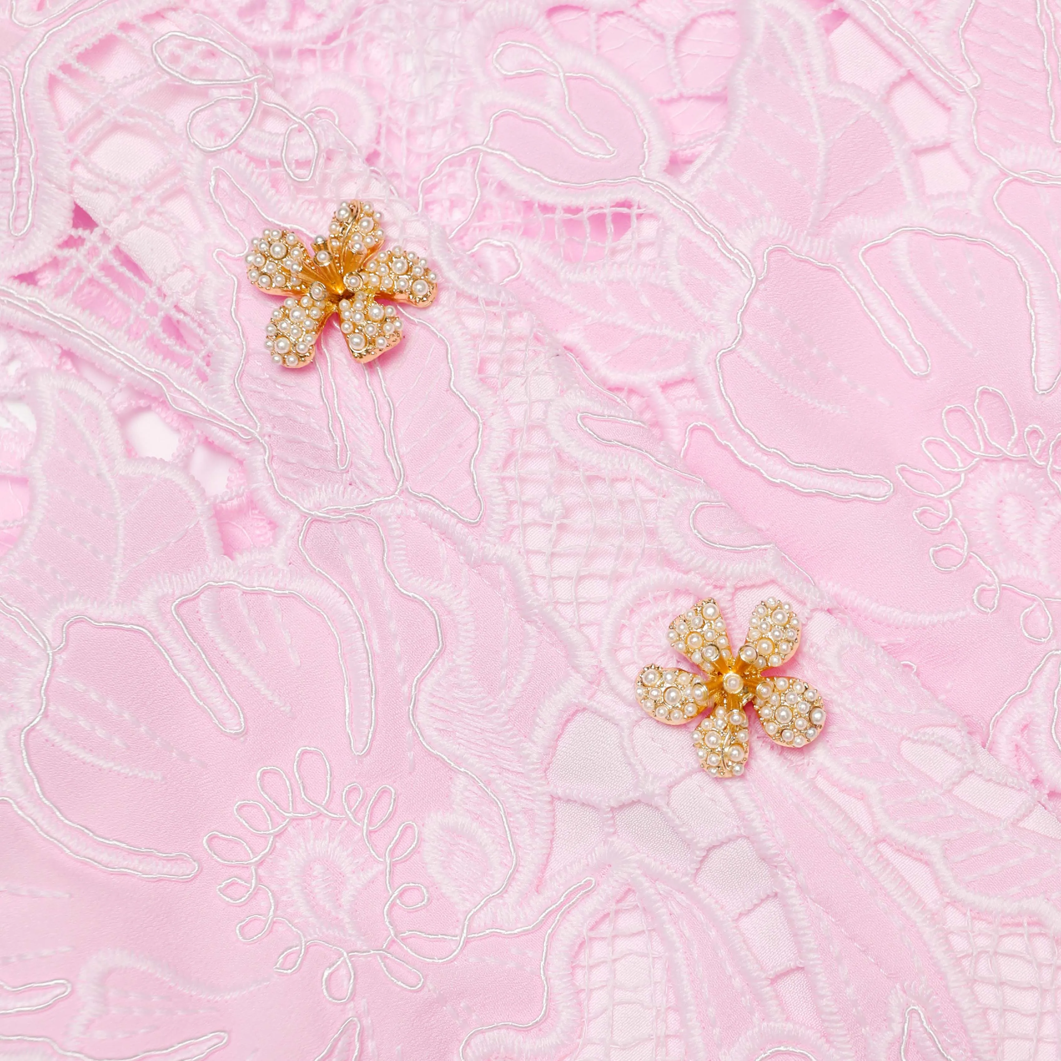 Pink Lace Crepe Midi Dress sold by Self-Portrait product image thumbnail 5
