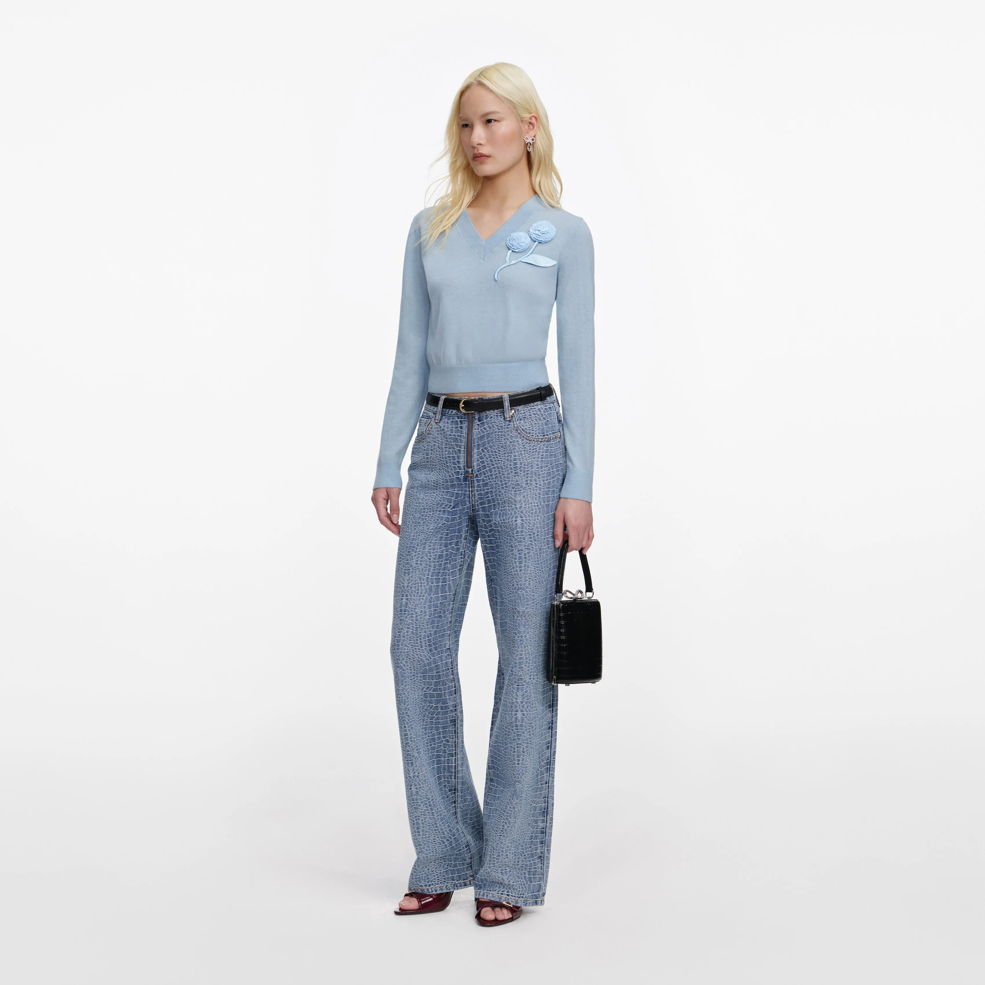 Blue Rose Wool Jumper sold by Self-Portrait product image thumbnail 2