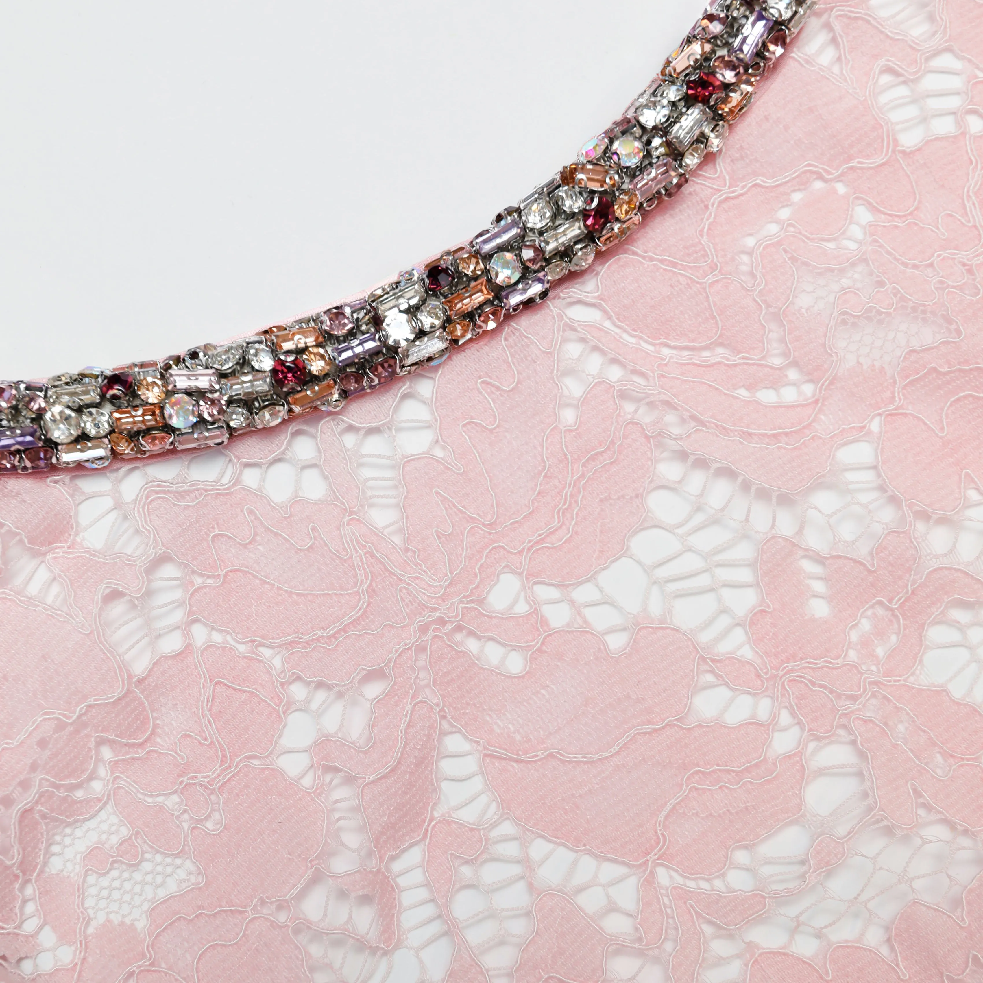 Pink Lace Crystal Mini Dress sold by Self-Portrait product image thumbnail 5