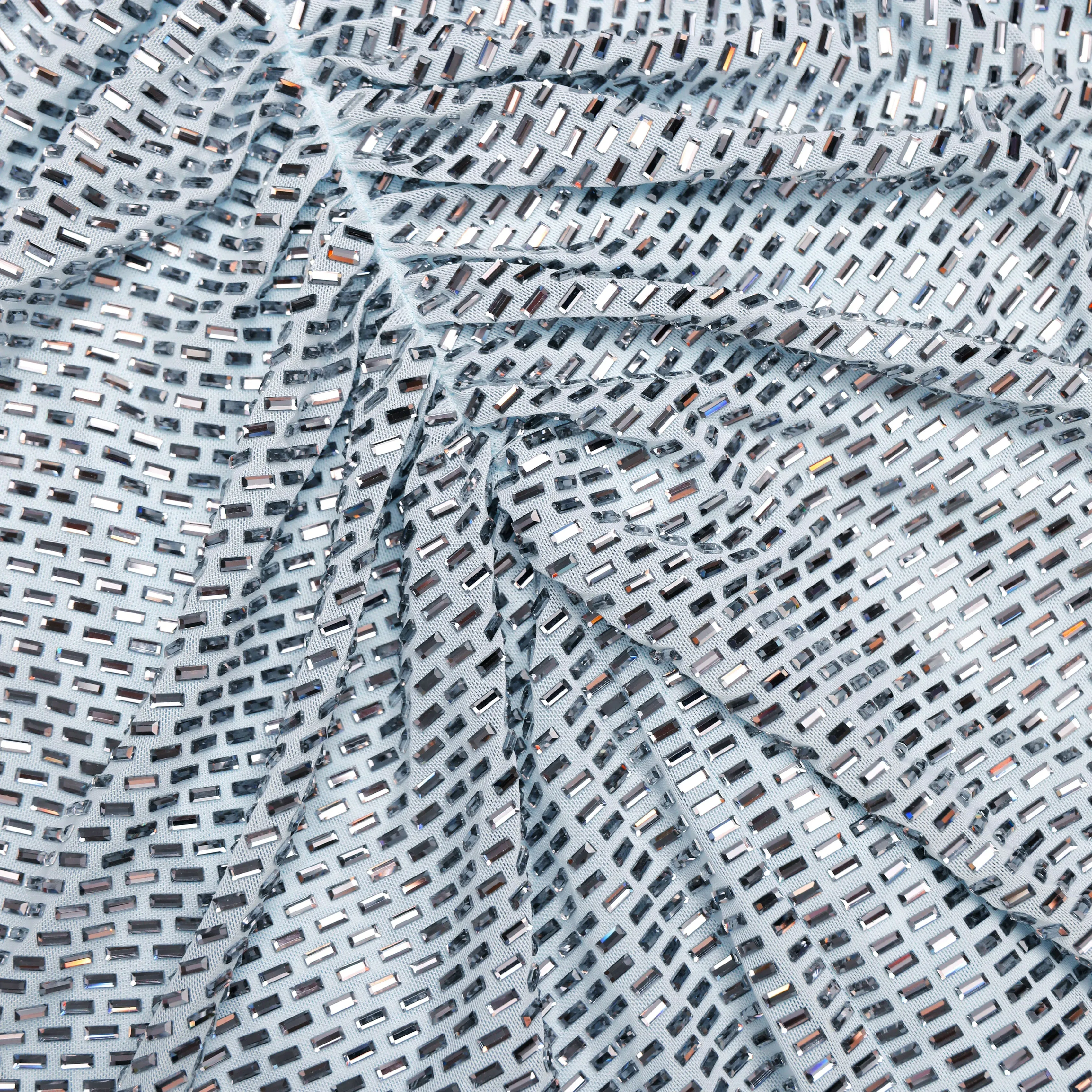 Blue Rhinestone Mesh Maxi Dress sold by Self-Portrait product image thumbnail 5