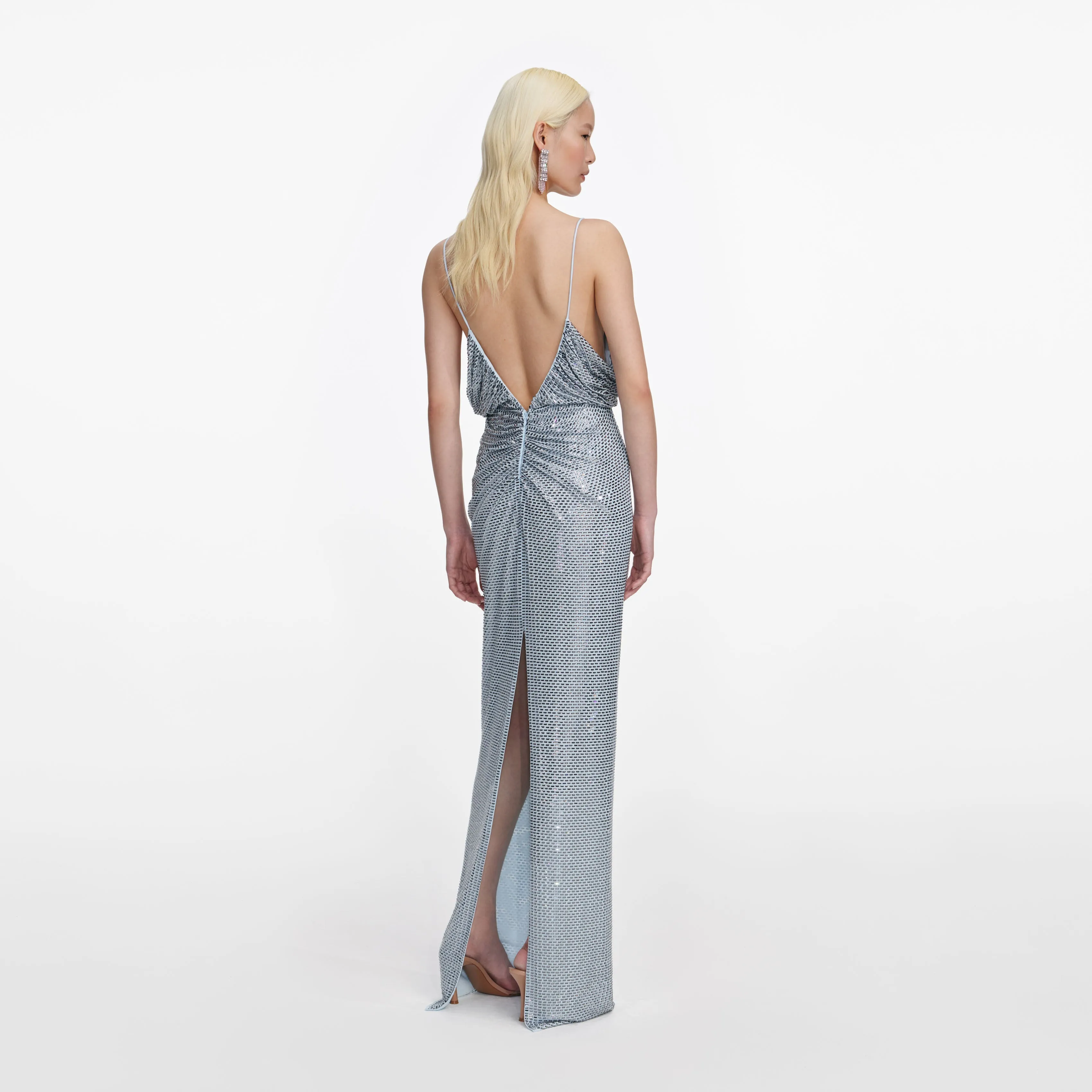 Blue Rhinestone Mesh Maxi Dress sold by Self-Portrait product image thumbnail 2