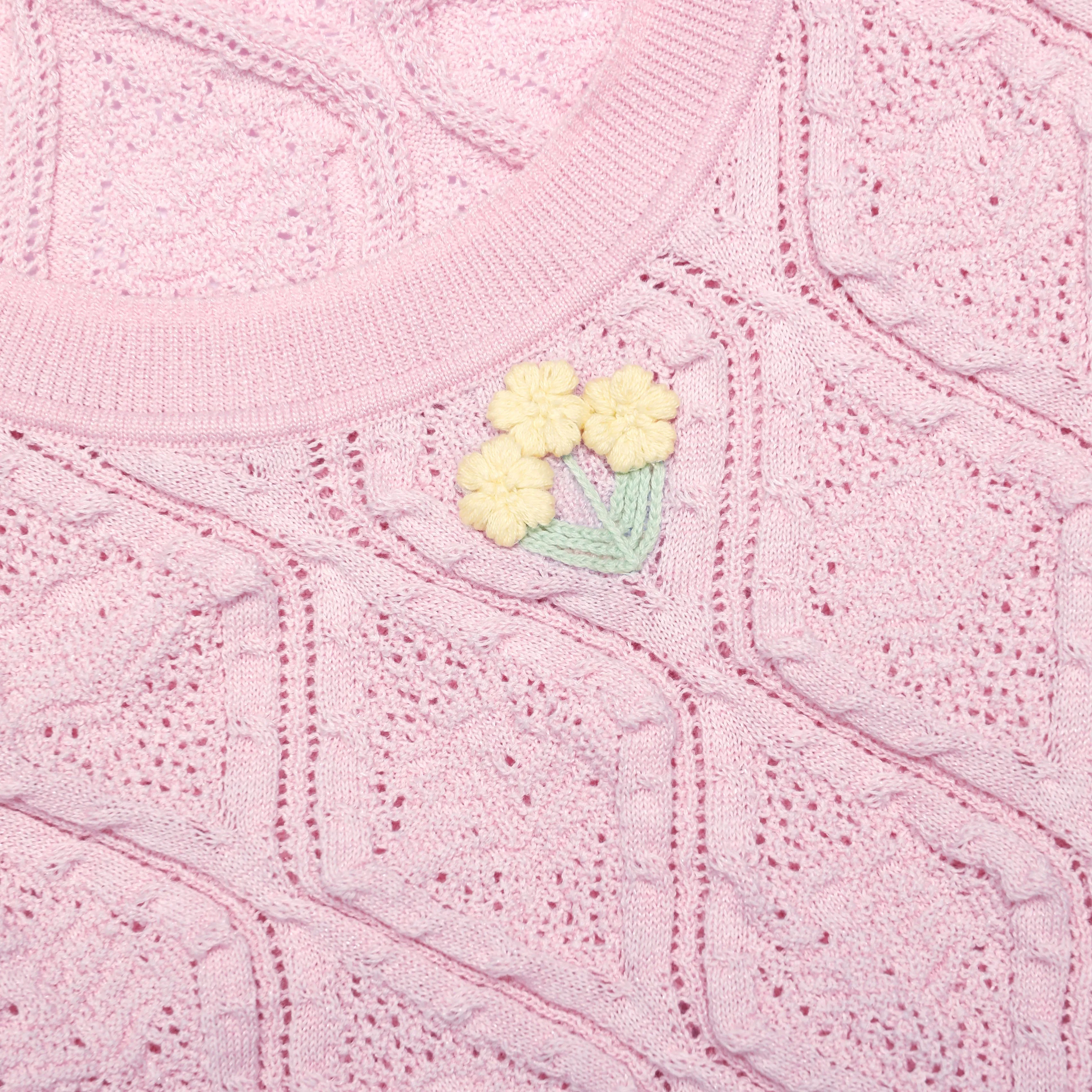 Pink Pointelle Knit Mini Dress sold by Self-Portrait product image thumbnail 5