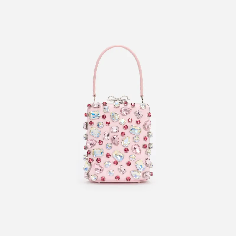 Pink Multi Crystal Mini Bow Bag made by Self-Portrait