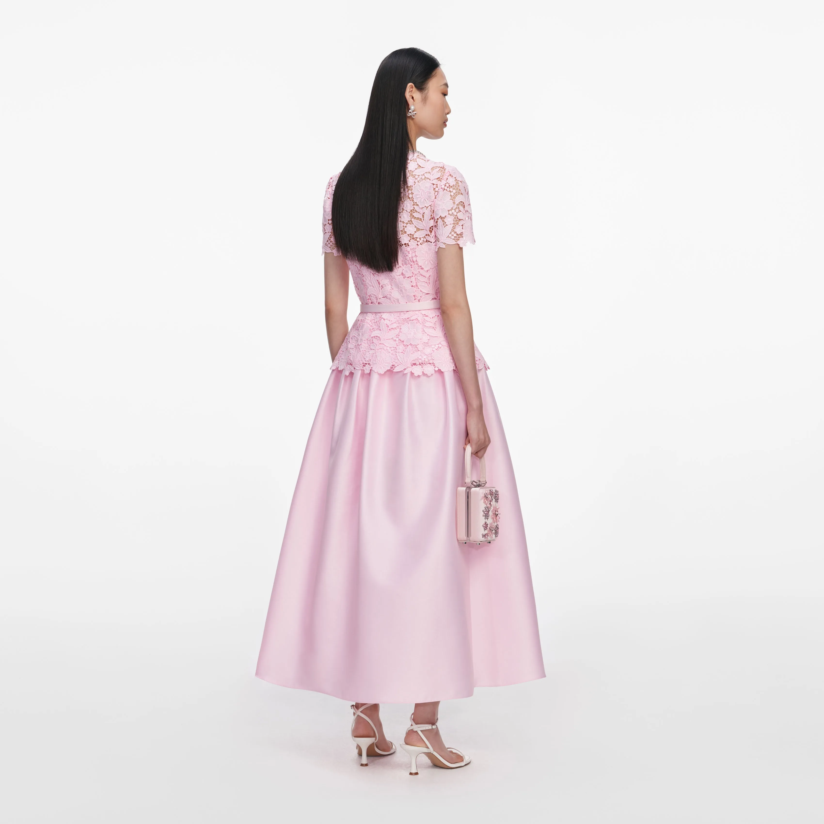 Pink Lace Taffeta Midi Dress sold by Self-Portrait product image thumbnail 3