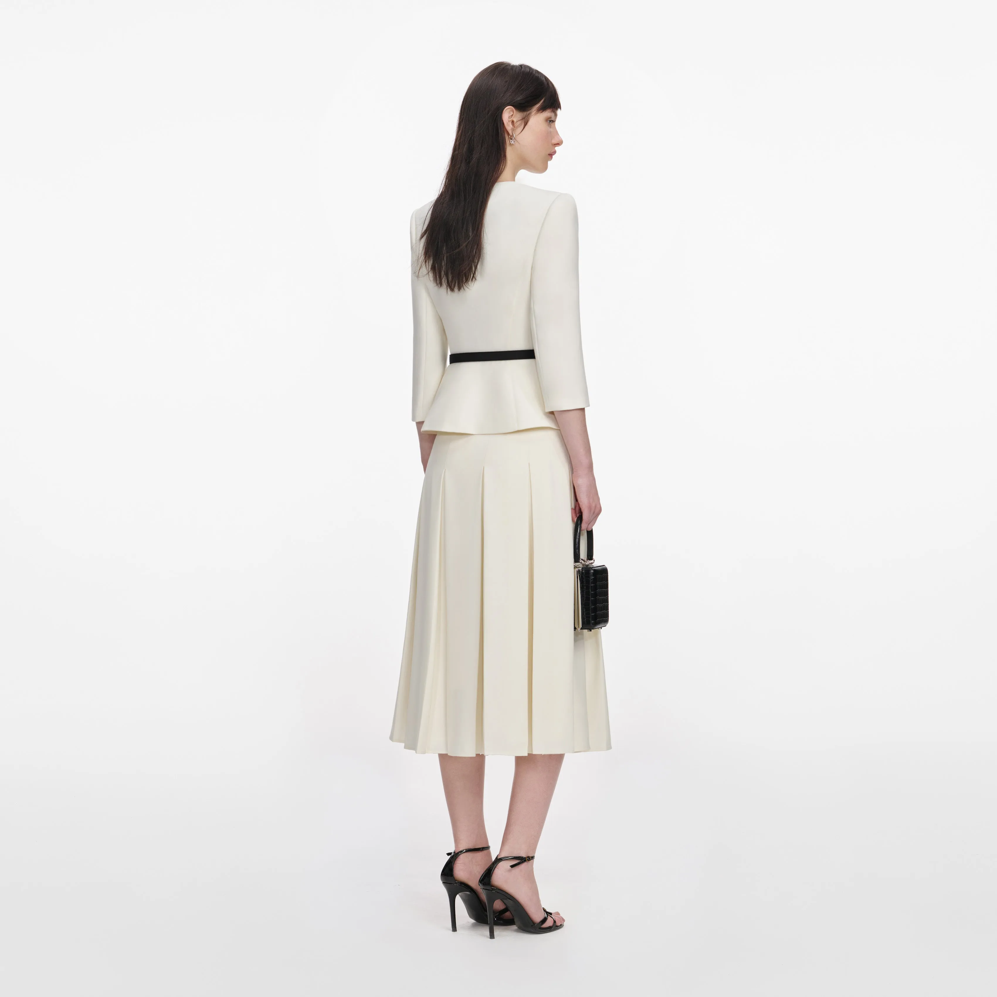 Cream 3D Flower Tailored Midi Dress sold by Self-Portrait product image thumbnail 3