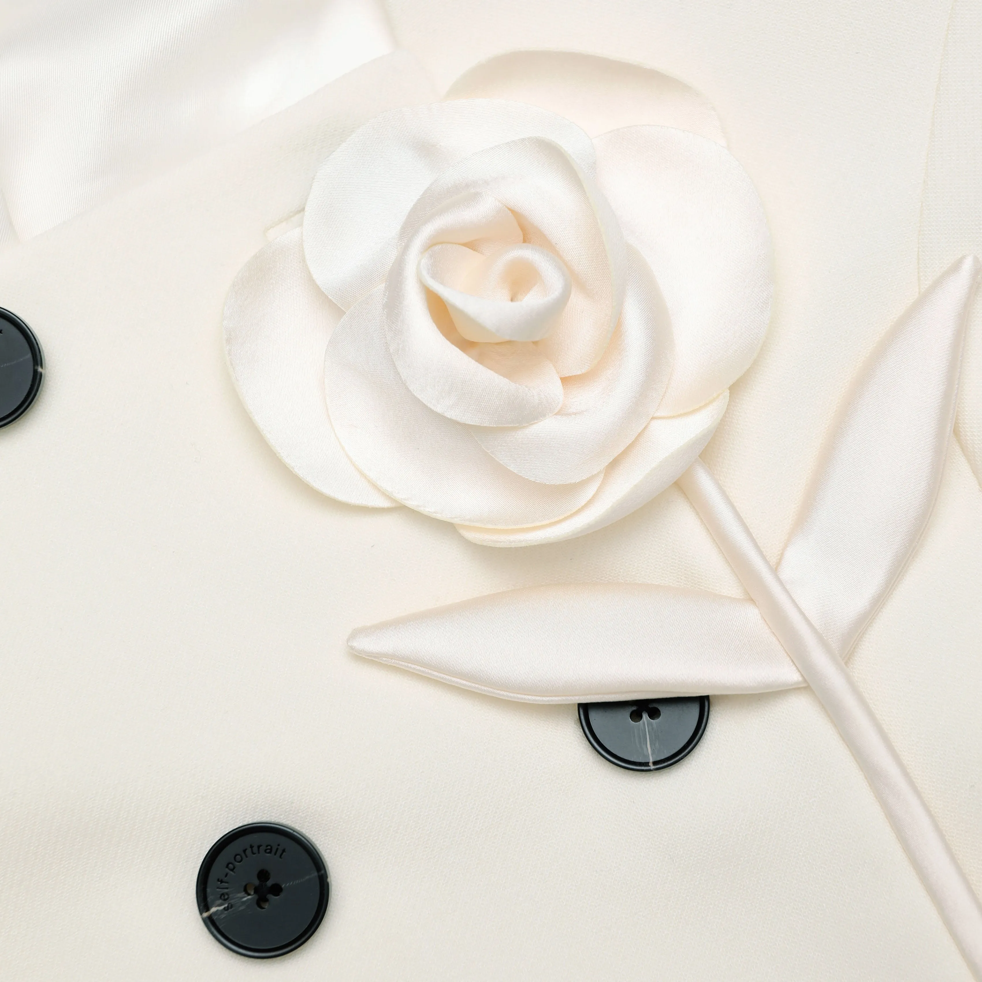 Cream 3D Flower Tailored Midi Dress sold by Self-Portrait product image thumbnail 5