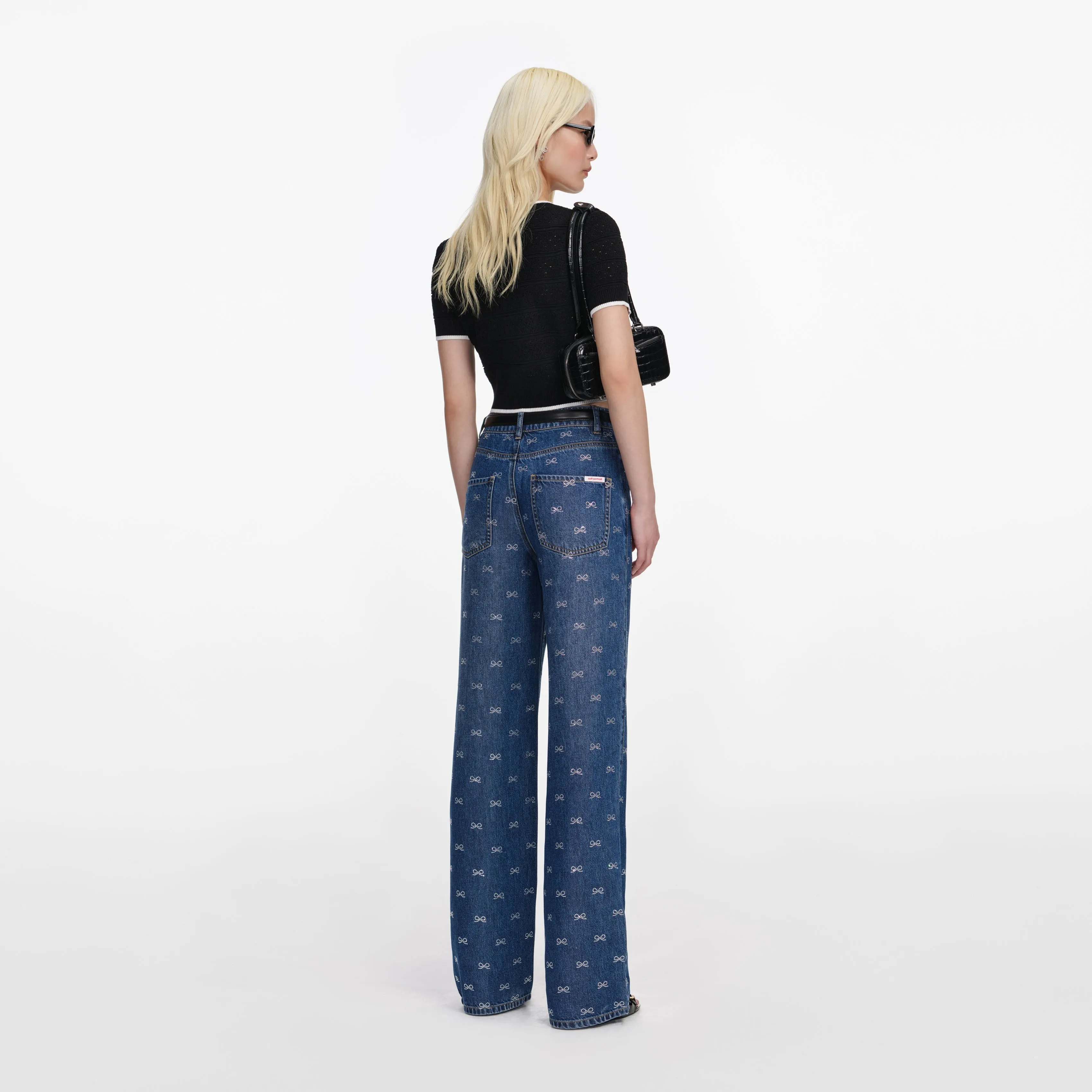 Lightweight Bow Embellished Jeans sold by Self-Portrait product image thumbnail 3