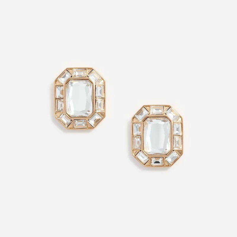 Gold Crystal Earrings made by Self-Portrait