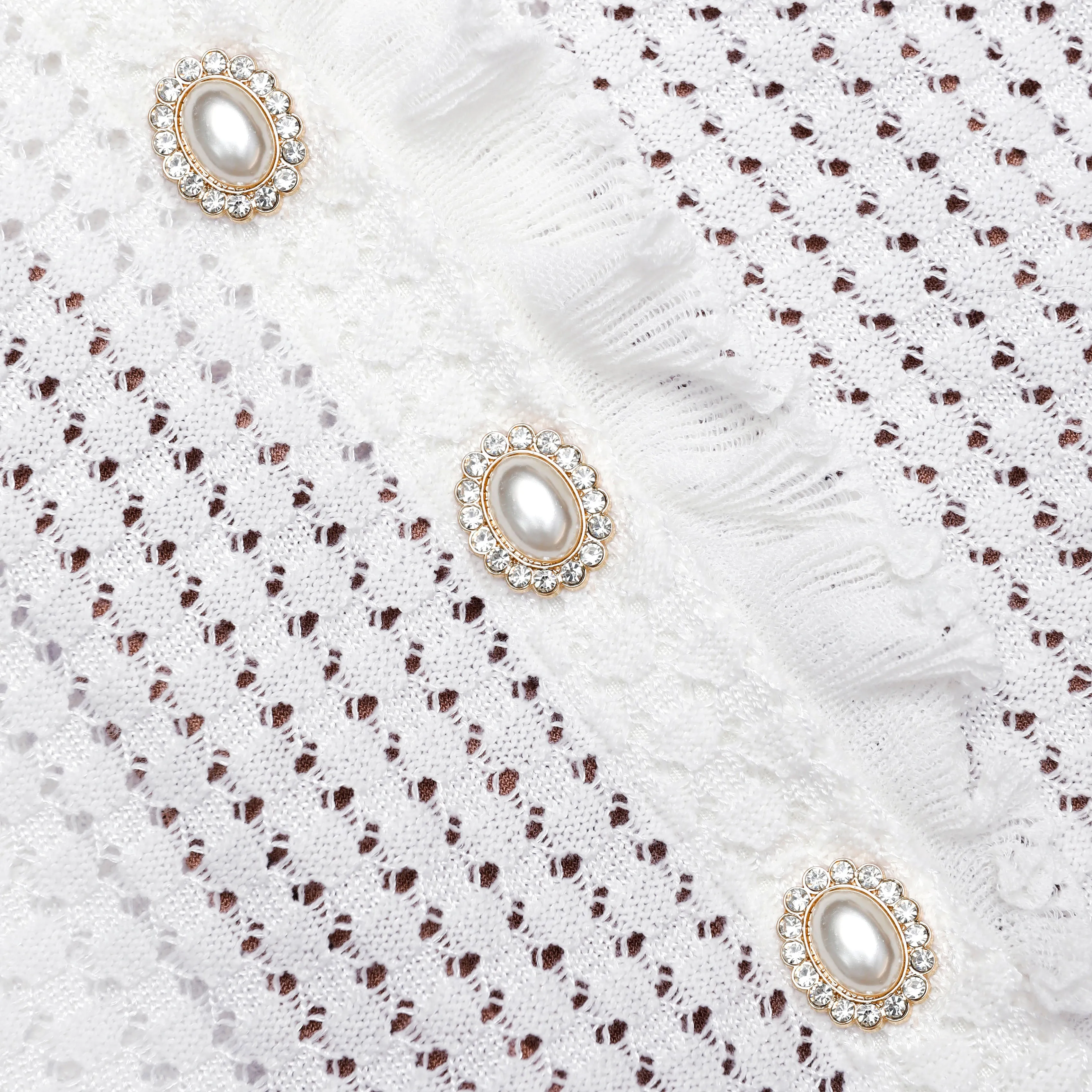 White Lace Collared Pointelle Knit Mini Dress sold by Self-Portrait product image thumbnail 5