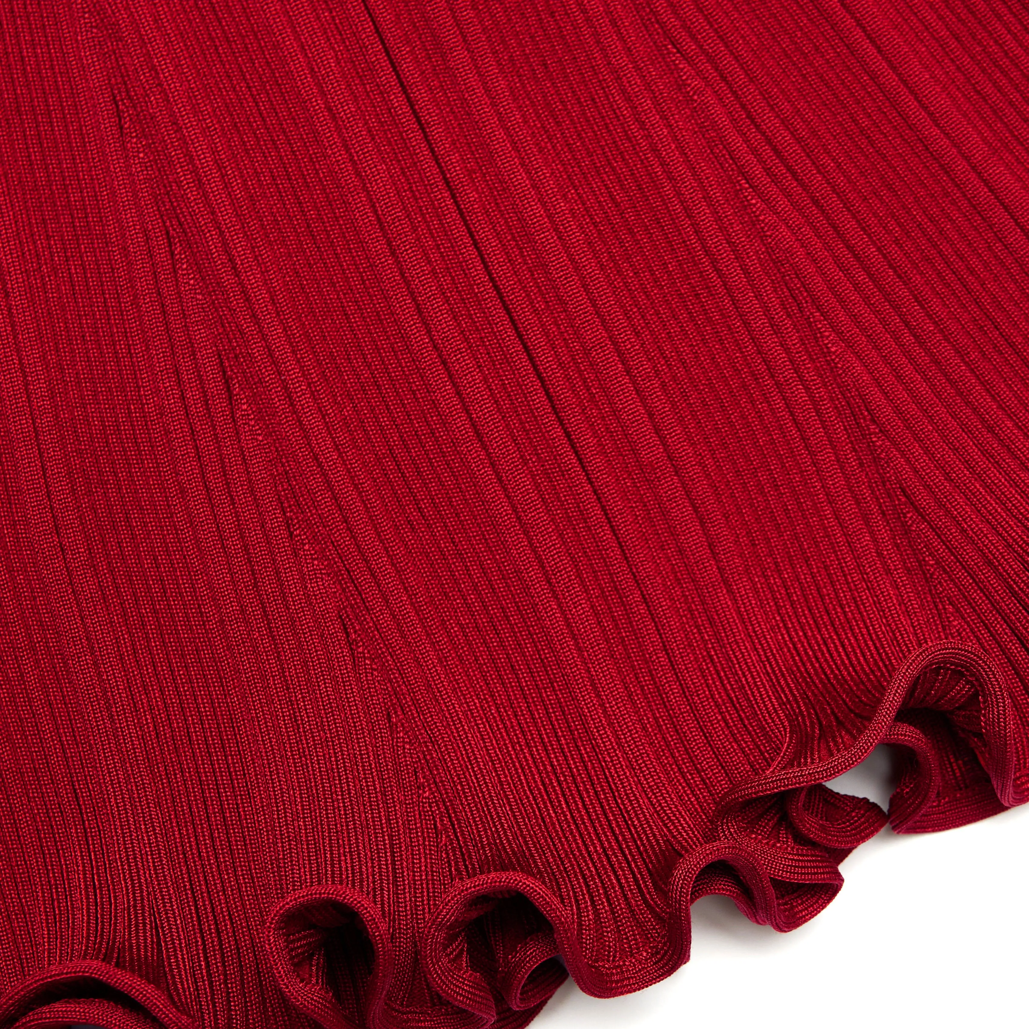 Red Viscose Knit Midi Skirt sold by Self-Portrait product image thumbnail 5