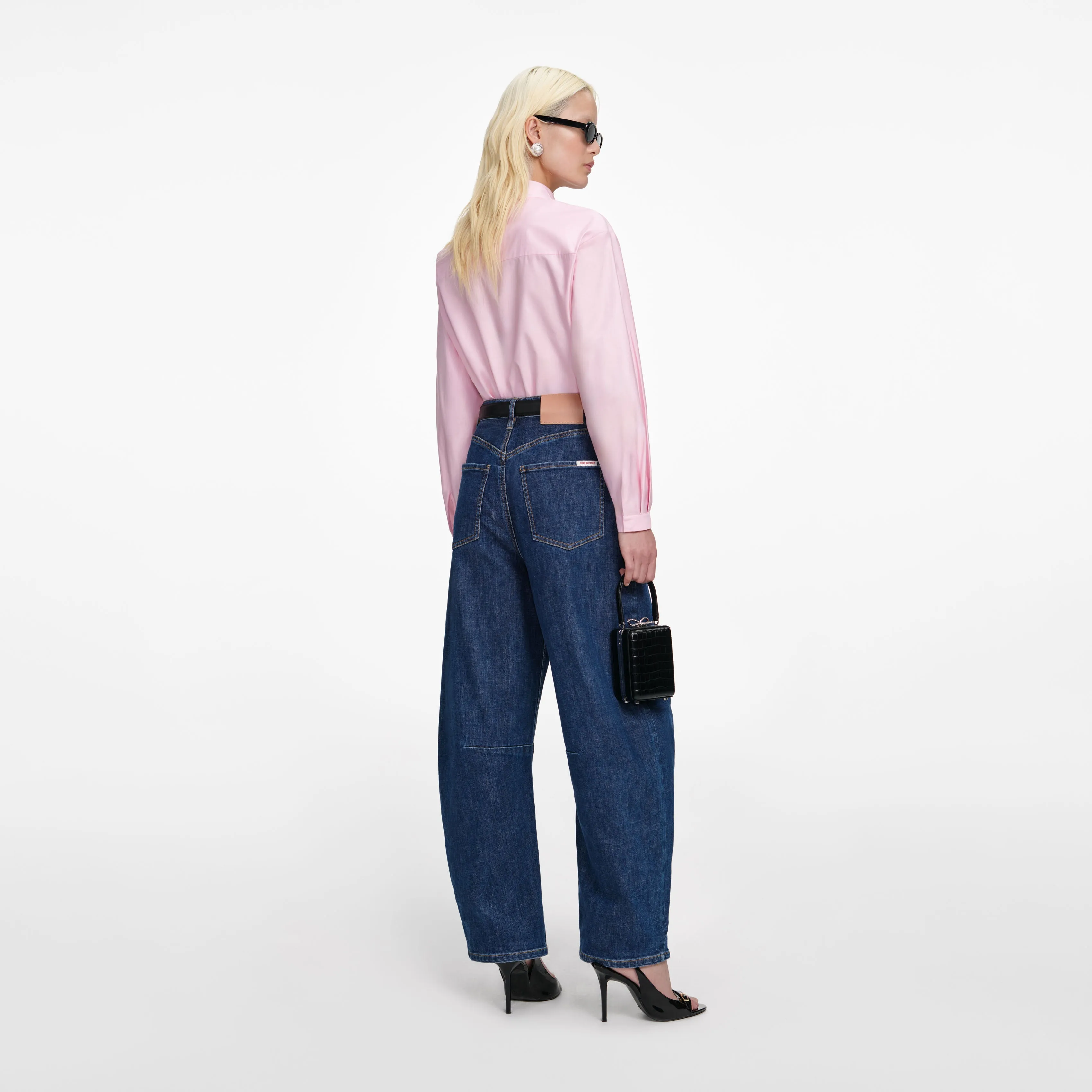 Pink Cotton Asymmetric Shirt sold by Self-Portrait product image thumbnail 3