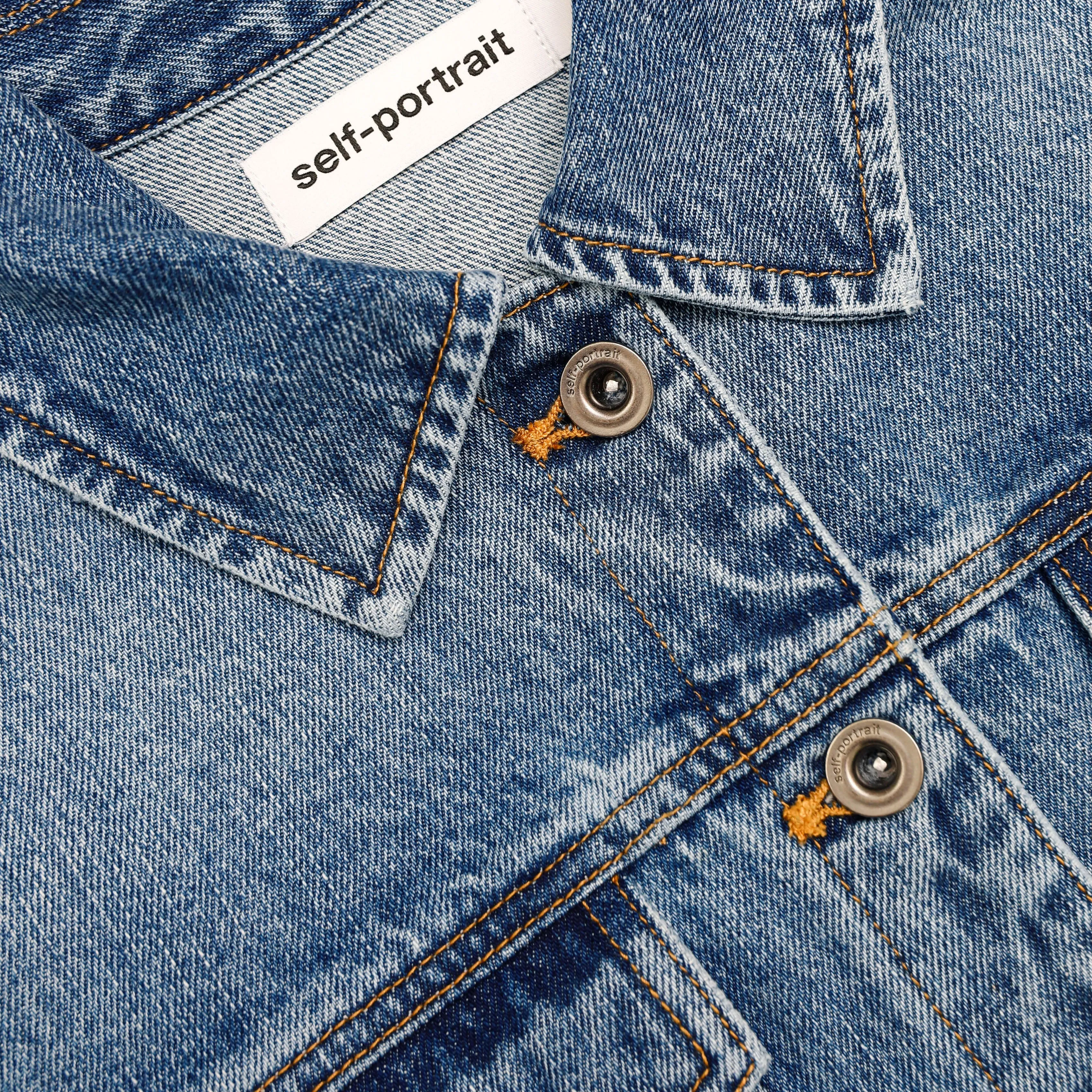 Denim Mini Shirt Dress sold by Self-Portrait product image thumbnail 5