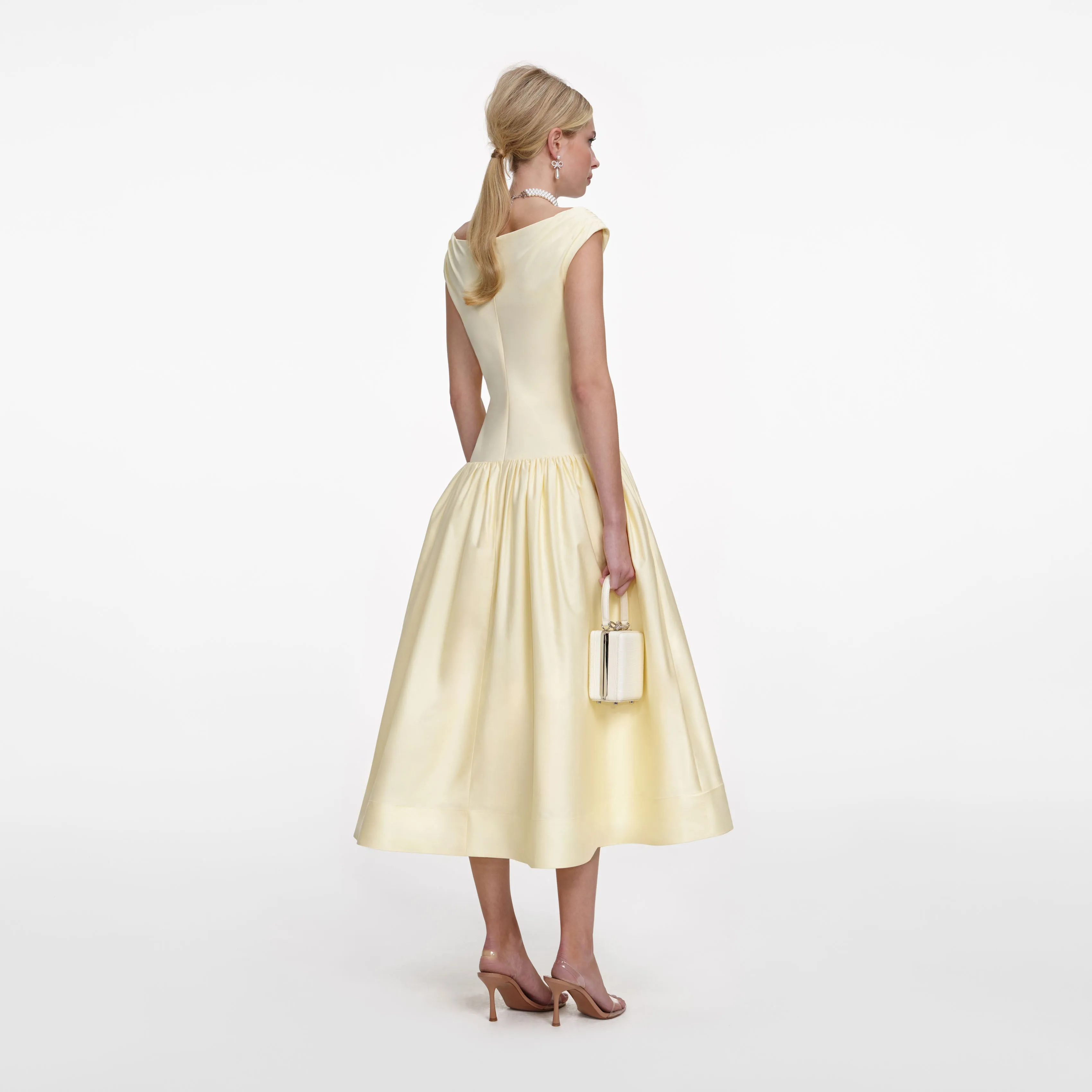 Yellow Cotton Midi Dress sold by Self-Portrait product image thumbnail 3
