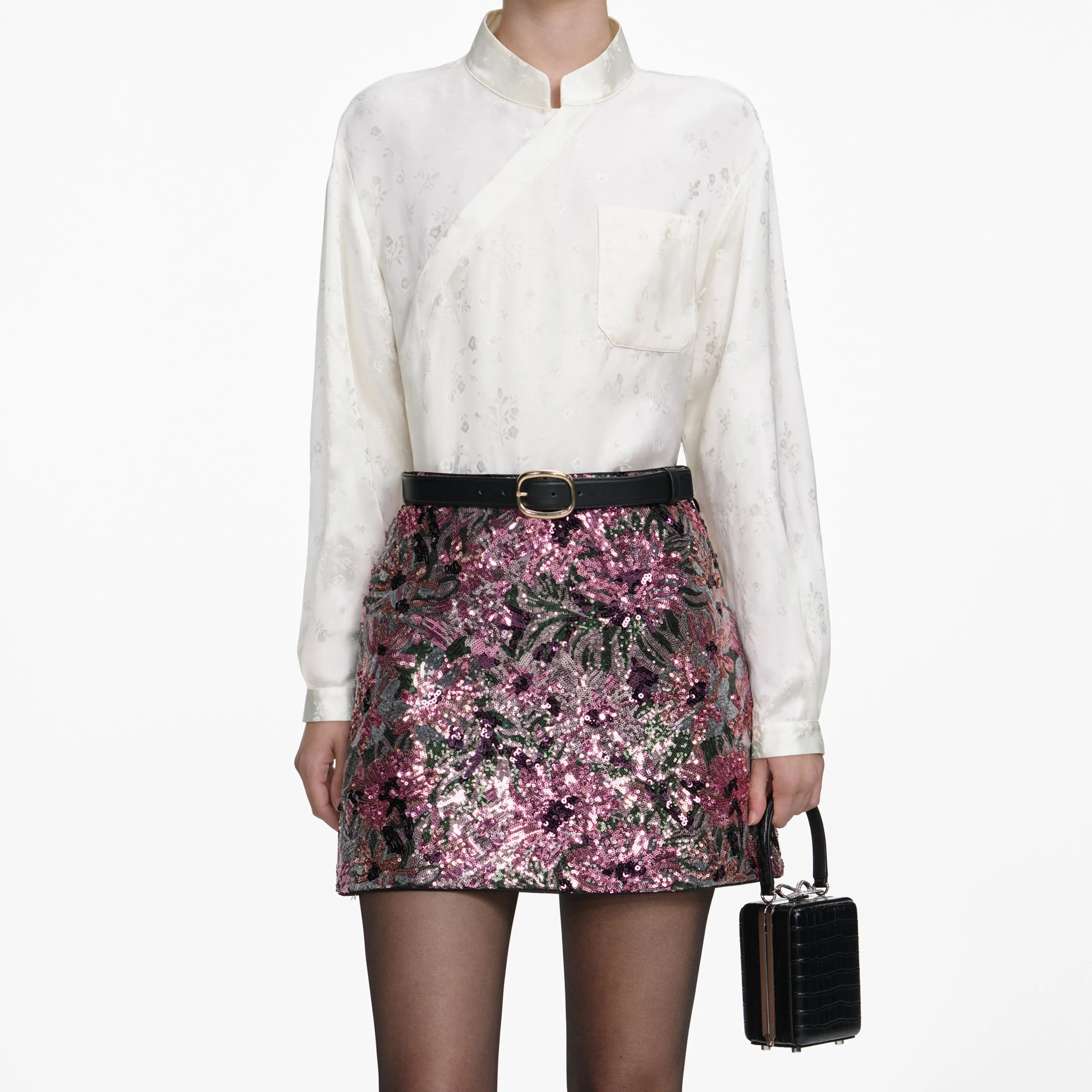 Floral Sequin Mini Skirt sold by Self-Portrait product image thumbnail 4