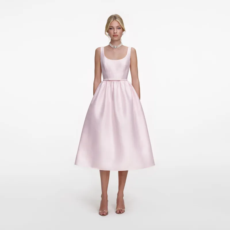 Pink Taffeta Midi Dress made by Self-Portrait