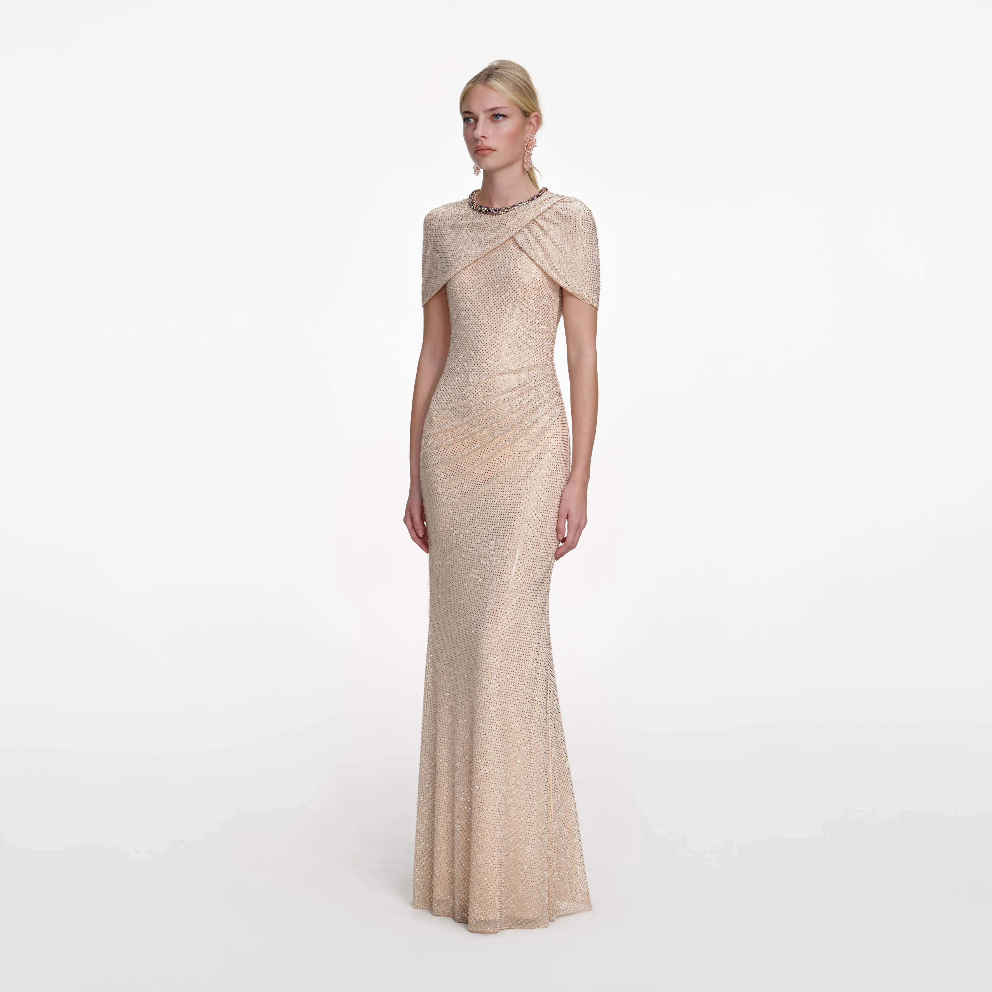Champagne Rhinestone Maxi Dress sold by Self-Portrait product image thumbnail 2