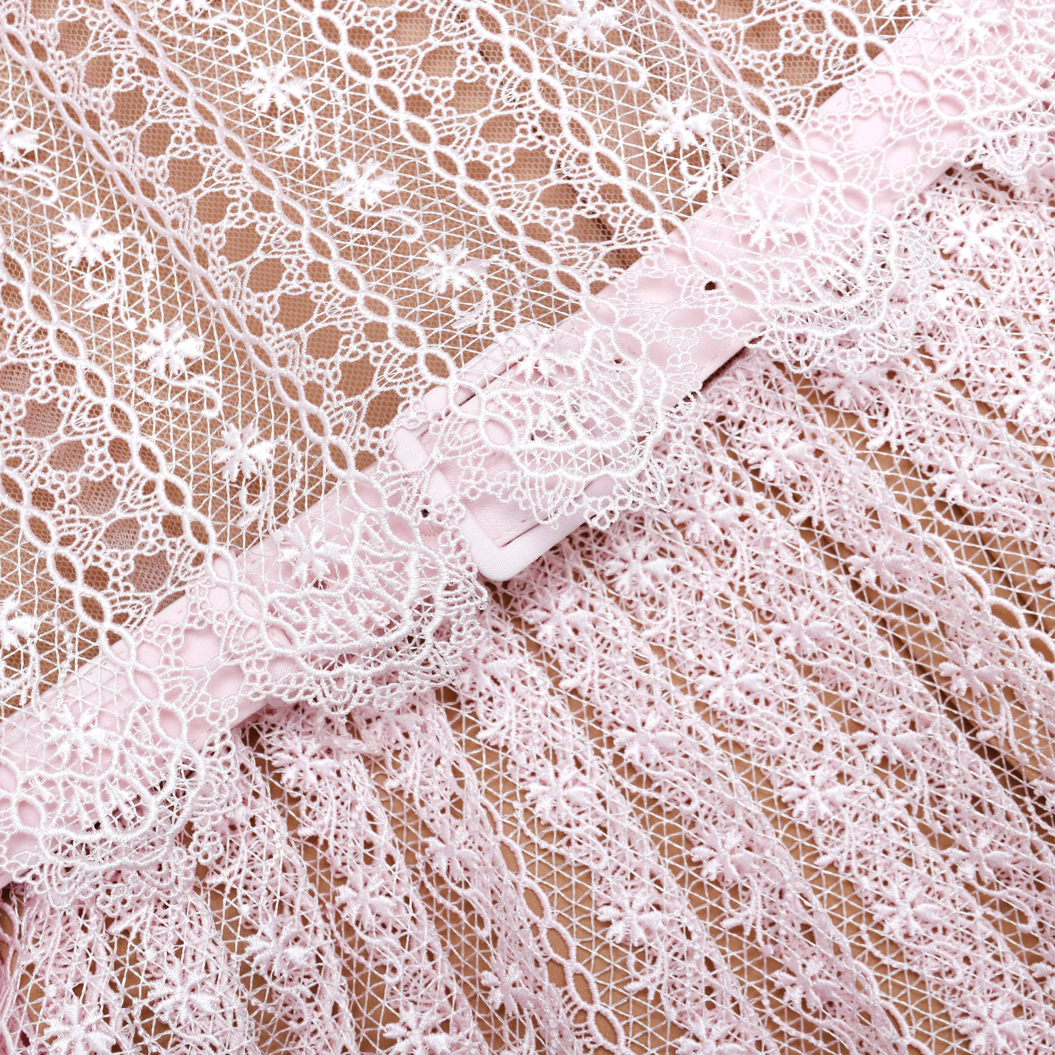 Pink Organza Lace Midi Dress sold by Self-Portrait product image thumbnail 5