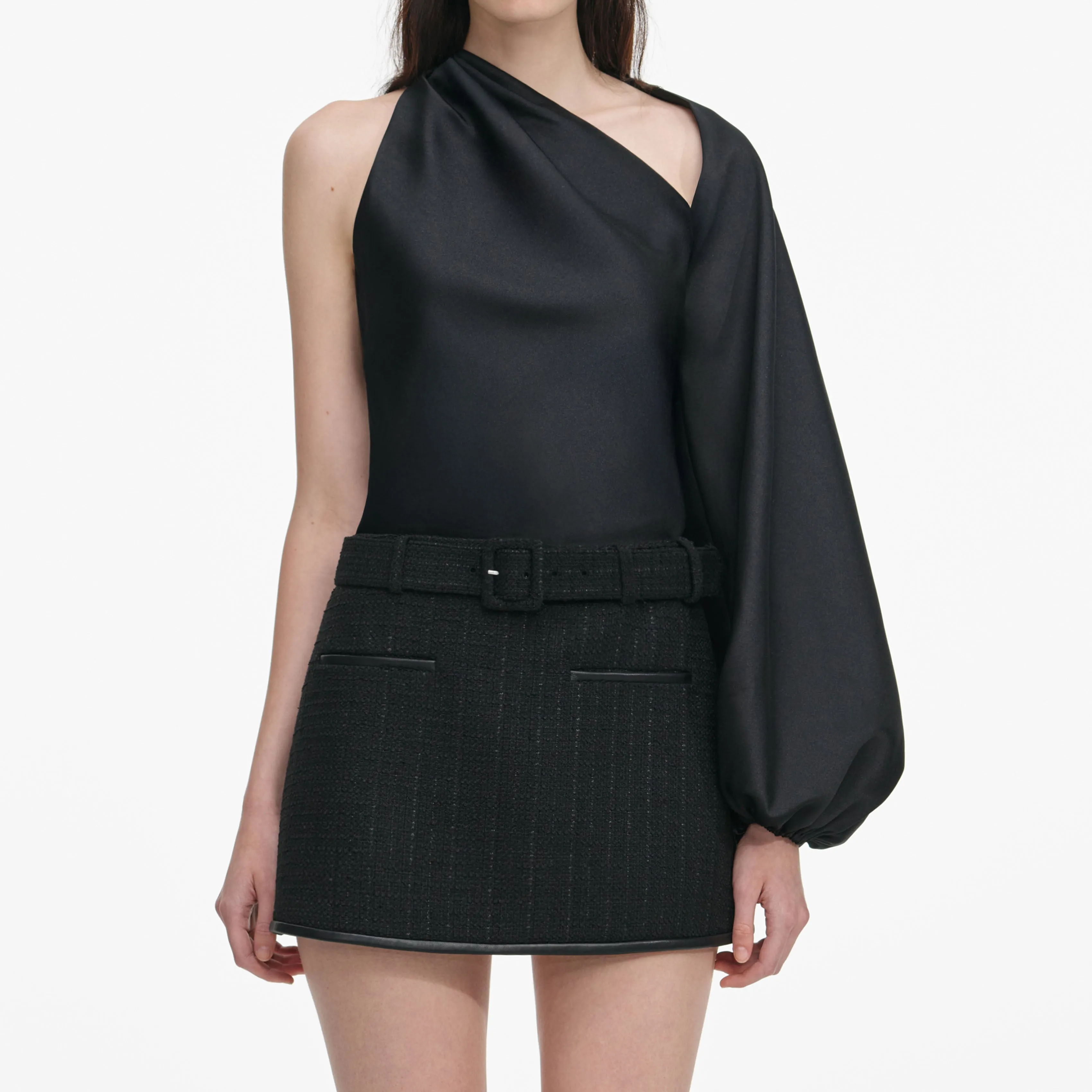 Black Boucle Mini Skirt sold by Self-Portrait product image thumbnail 4