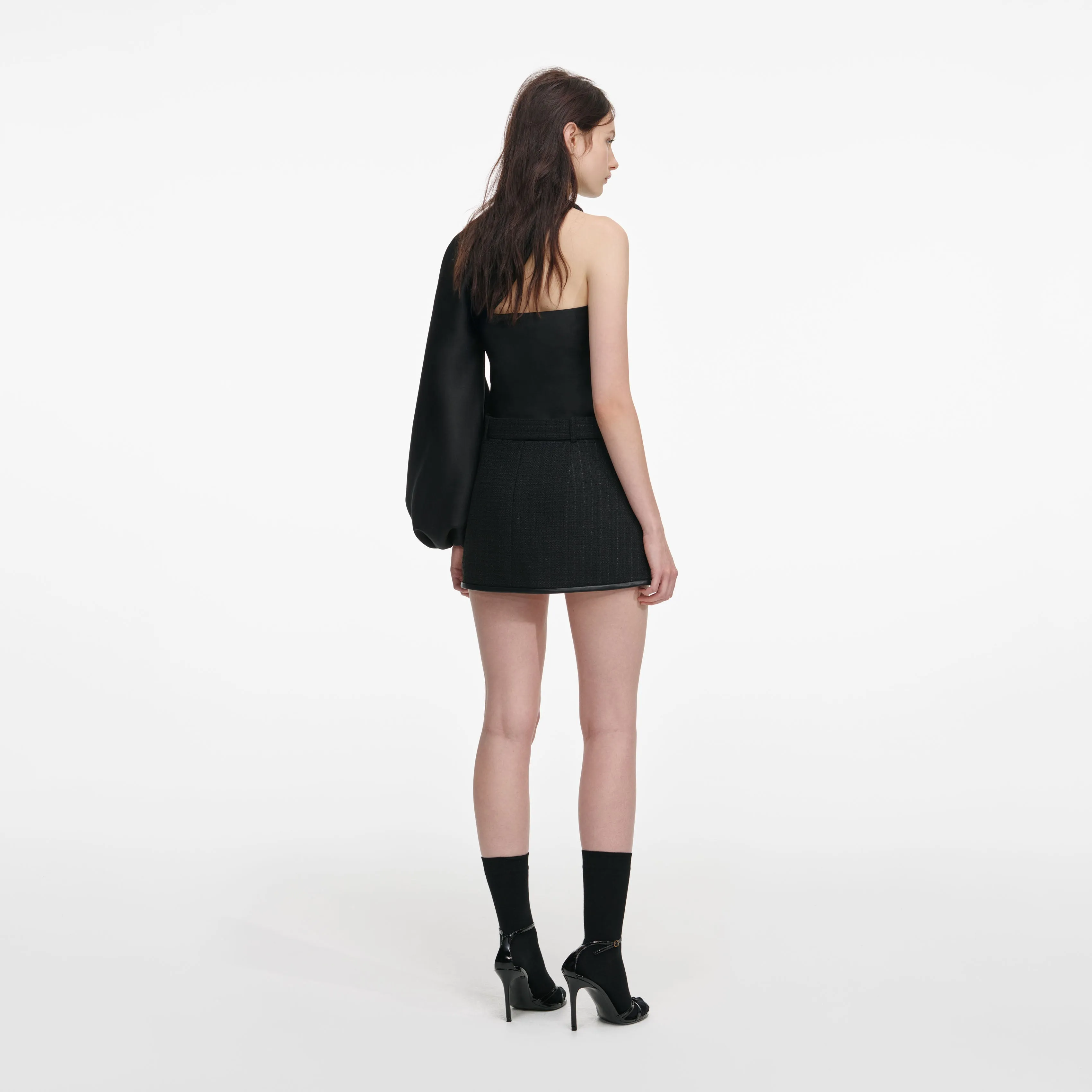 Black Boucle Mini Skirt sold by Self-Portrait product image thumbnail 3