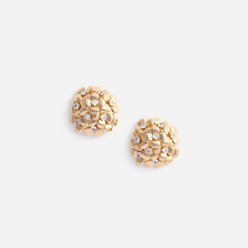 Gold Flower Cluster Earrings made by Self-Portrait