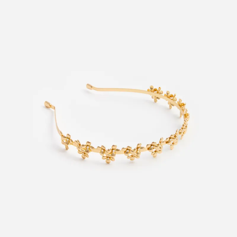 Gold Flower Cluster Headband made by Self-Portrait