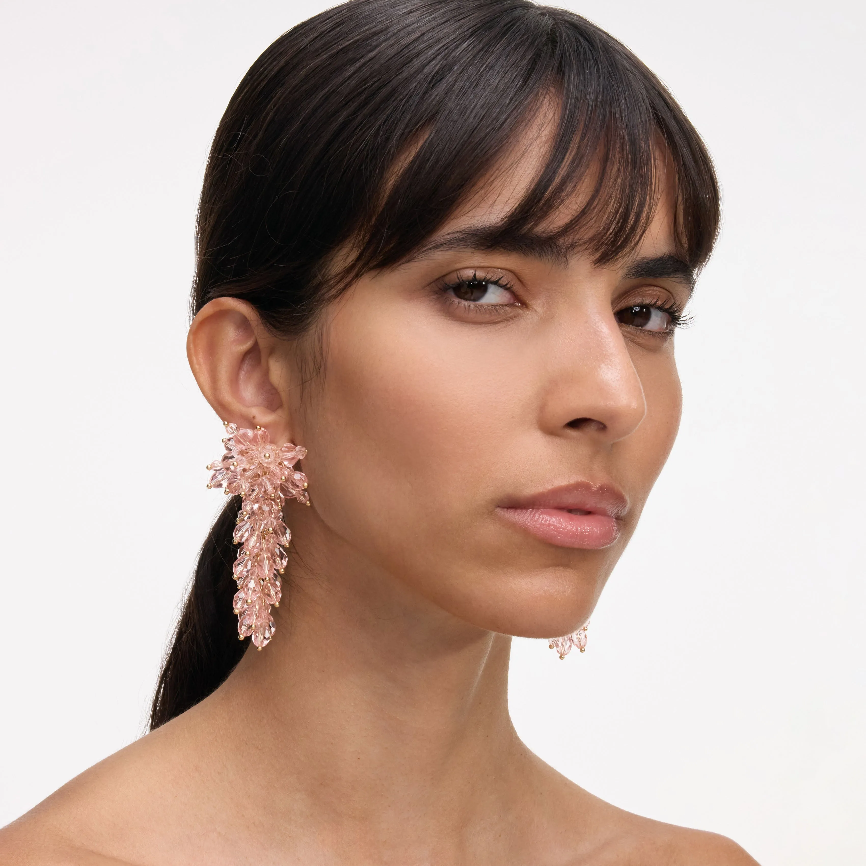 Pink Crystal Cluster Earrings sold by Self-Portrait product image thumbnail 2