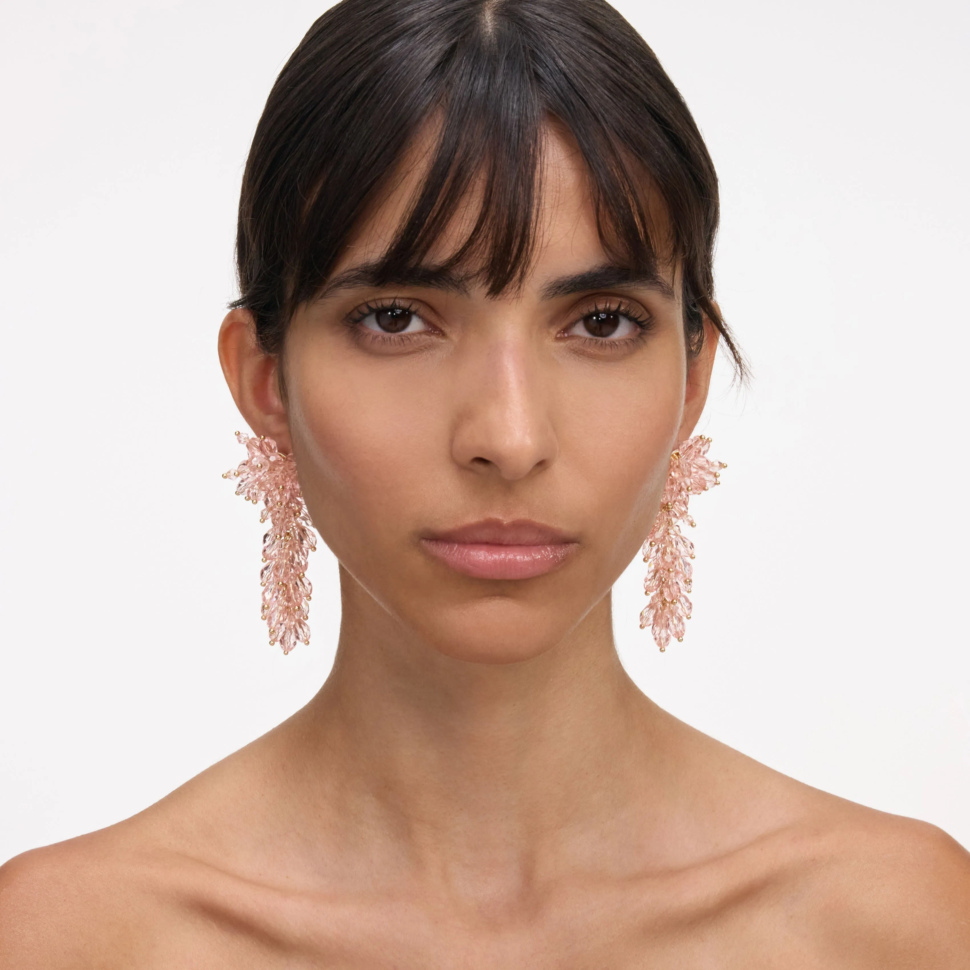 Pink Crystal Cluster Earrings sold by Self-Portrait product image thumbnail 4