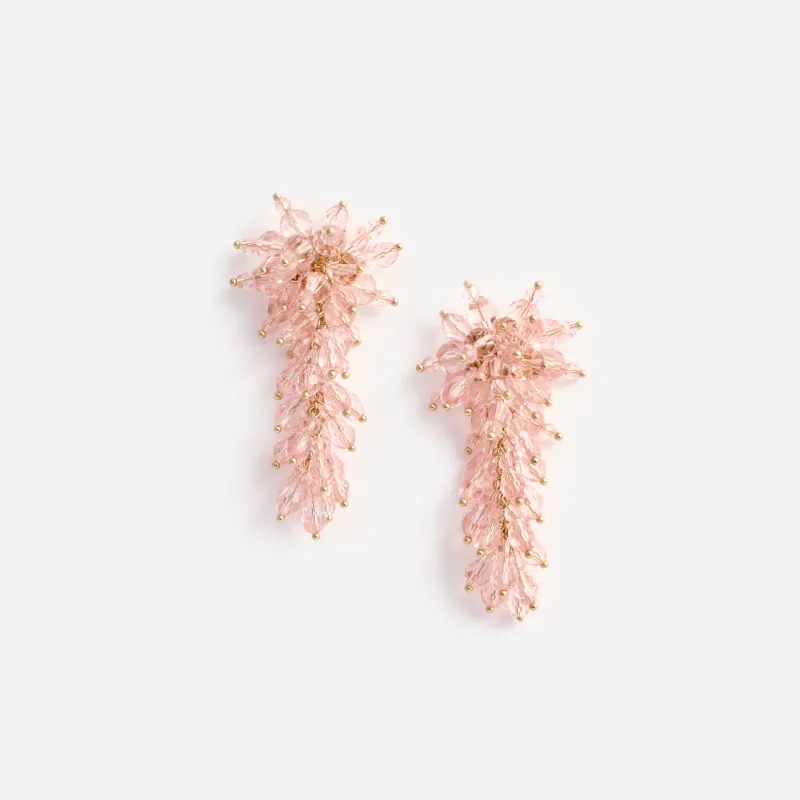 Pink Crystal Cluster Earrings made by Self-Portrait