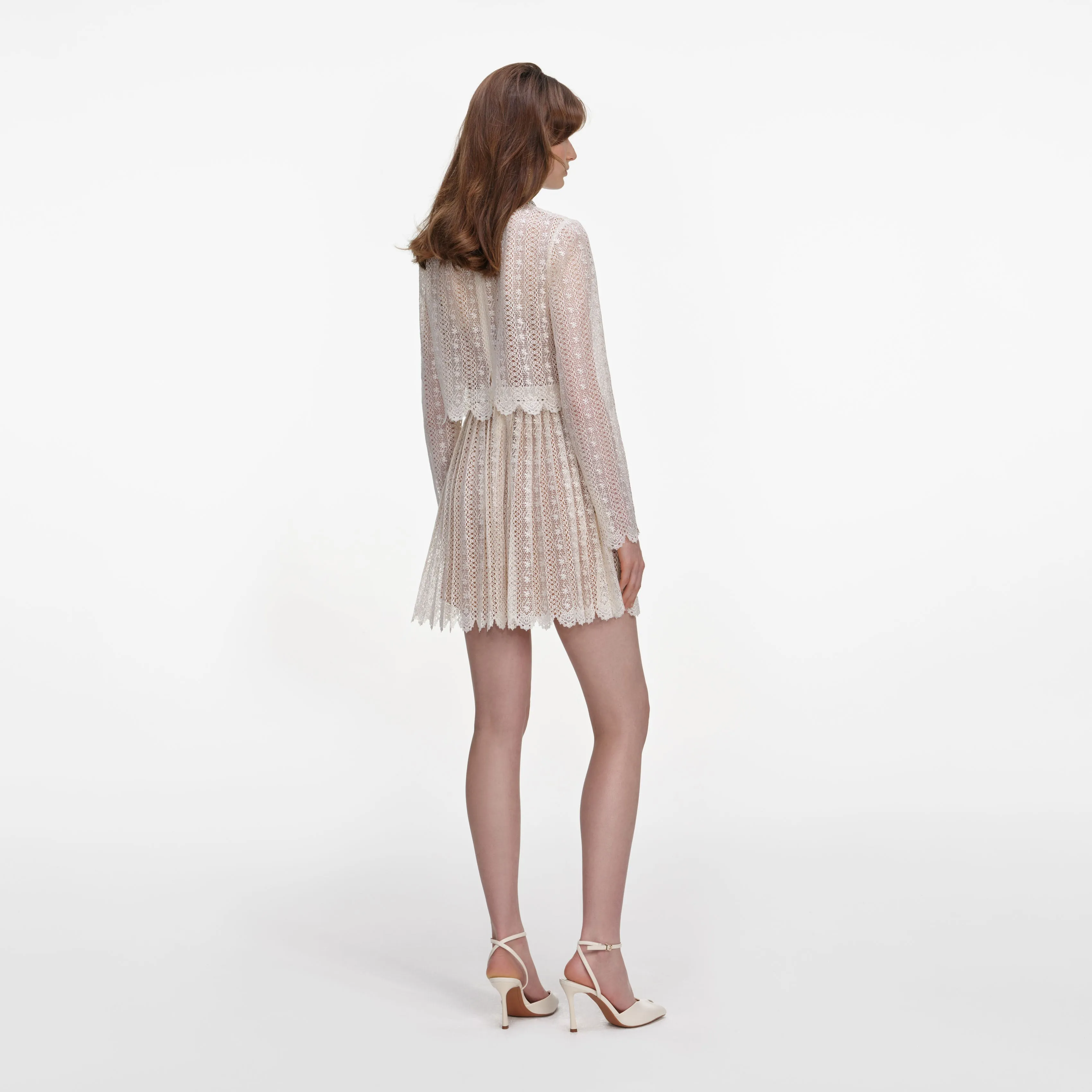 Cream Organza Lace Mini Dress sold by Self-Portrait product image thumbnail 3