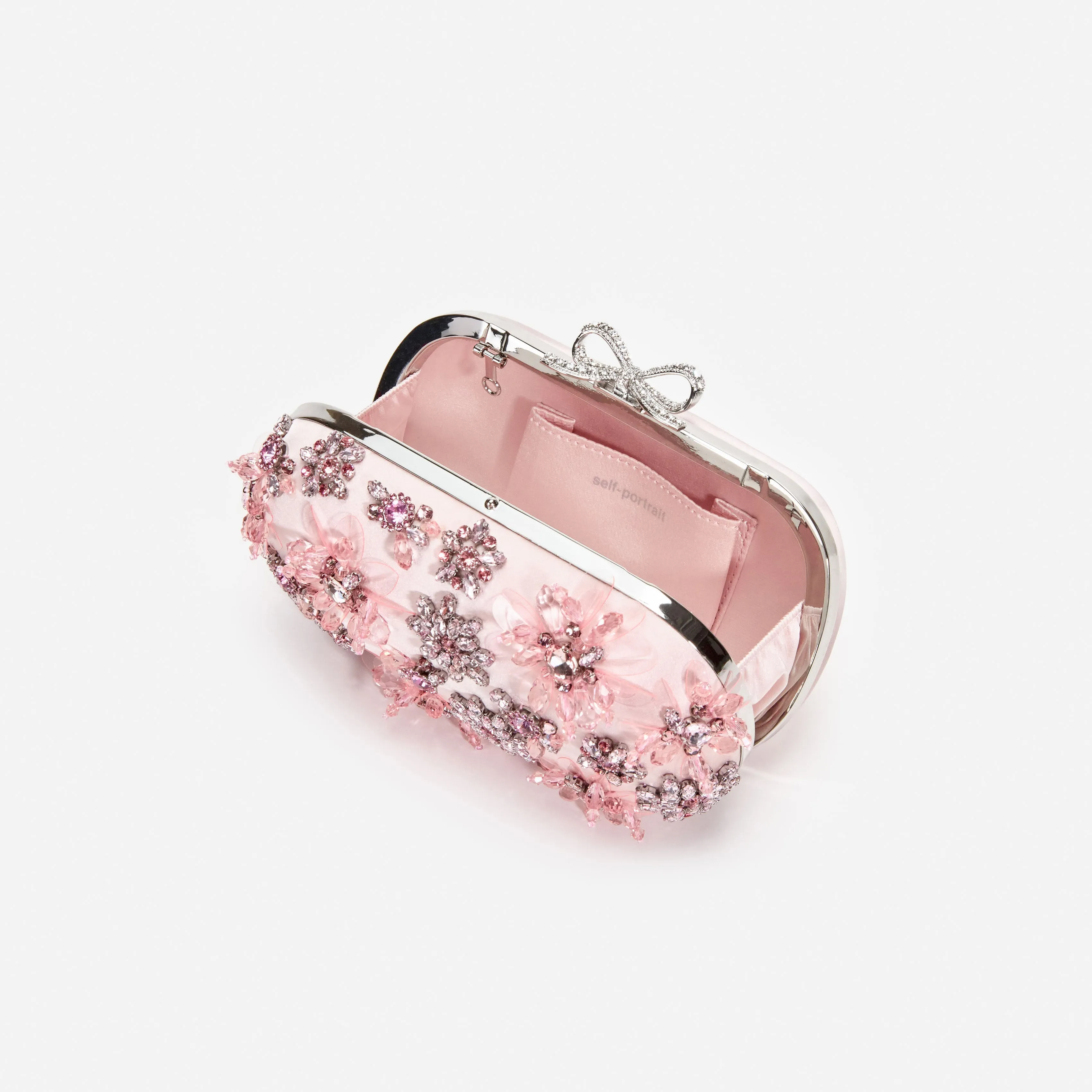 Pink Satin Floral Crystal Clutch sold by Self-Portrait product image thumbnail 5