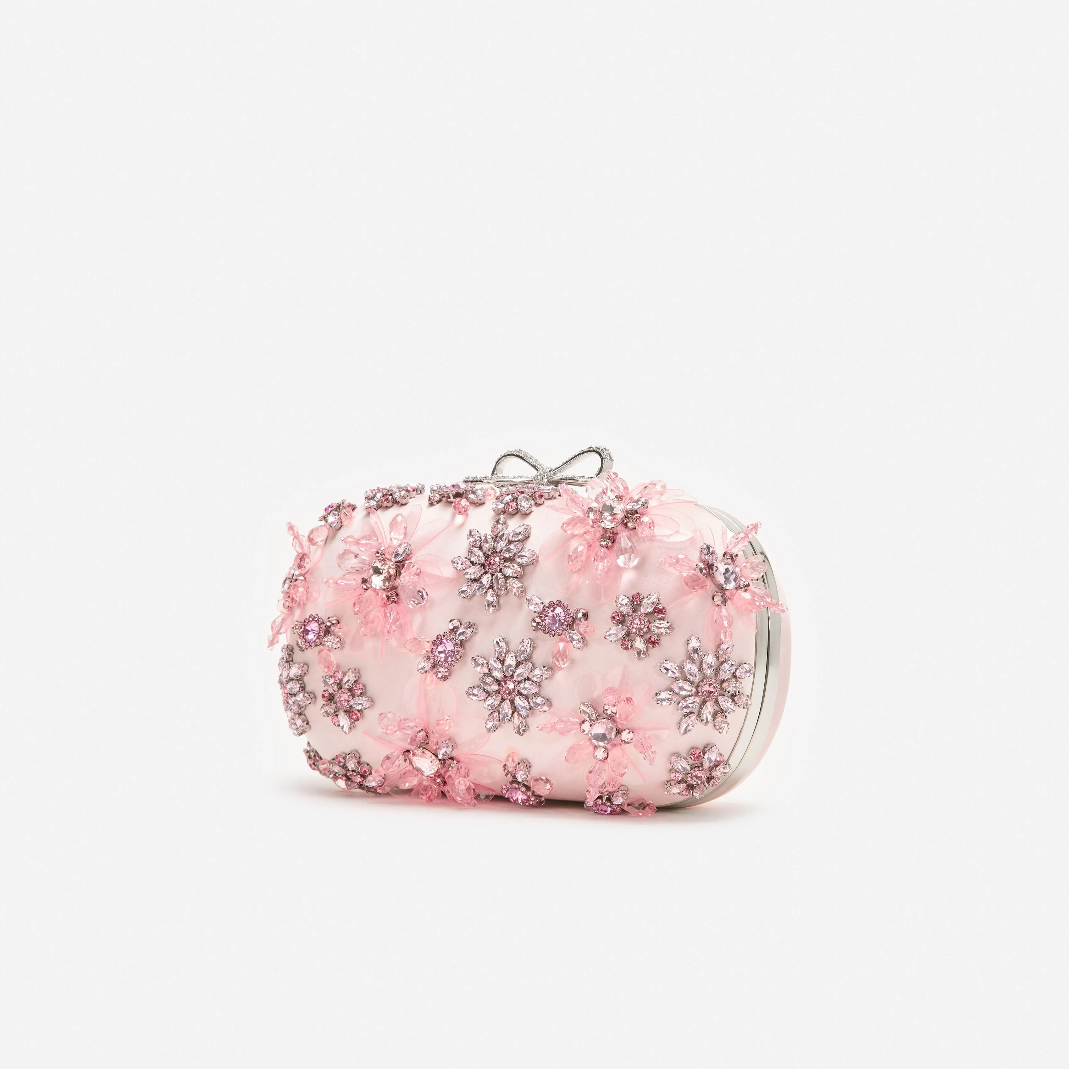 Pink Satin Floral Crystal Clutch sold by Self-Portrait product image thumbnail 2