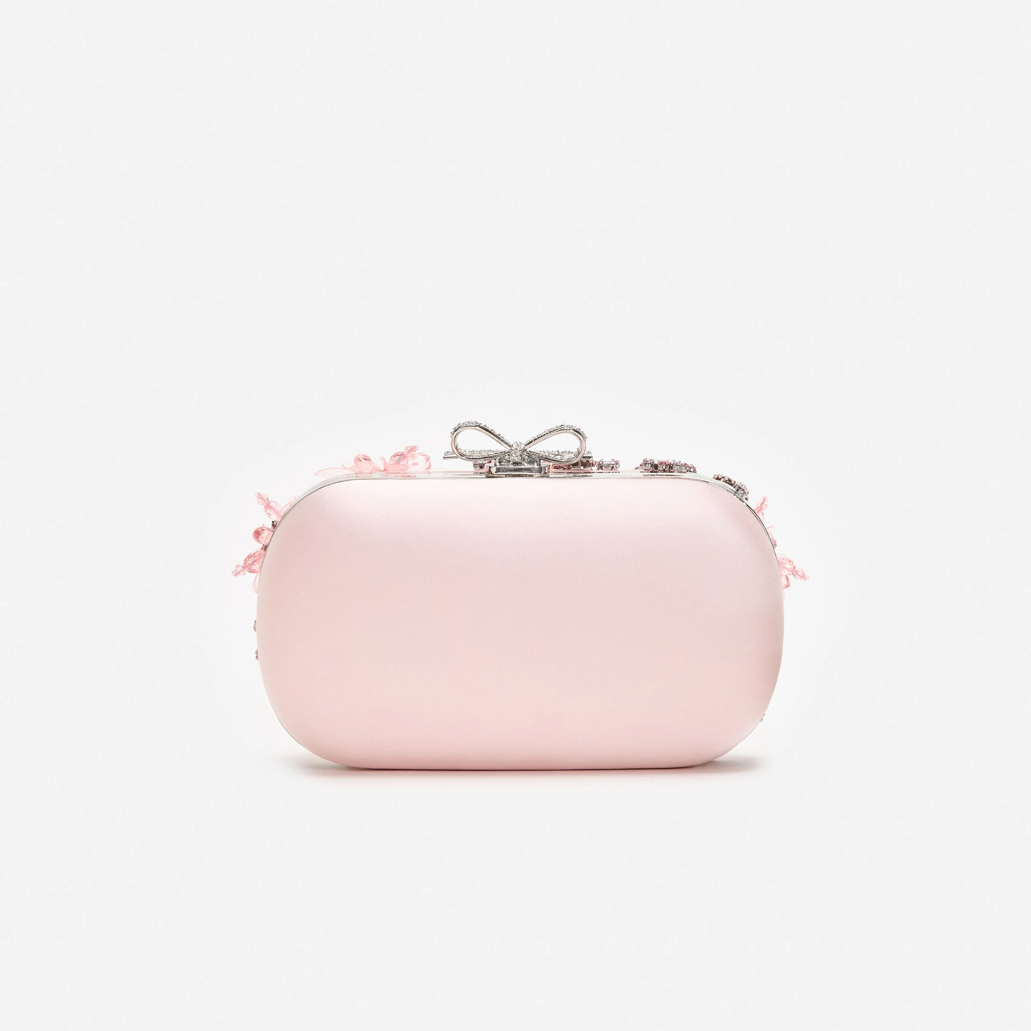 Pink Satin Floral Crystal Clutch sold by Self-Portrait product image thumbnail 3