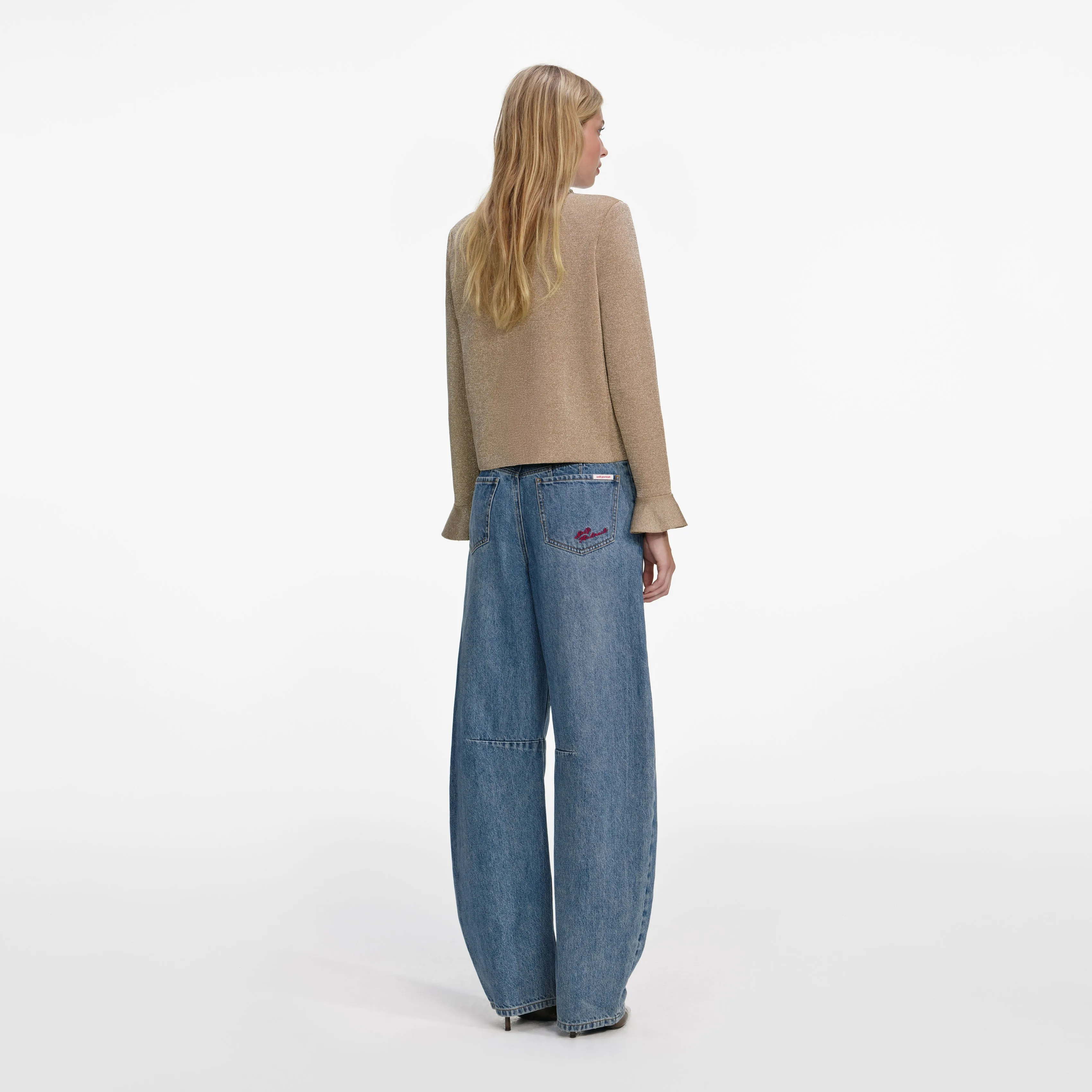 Gold Crystal Trim Cardigan sold by Self-Portrait product image thumbnail 3