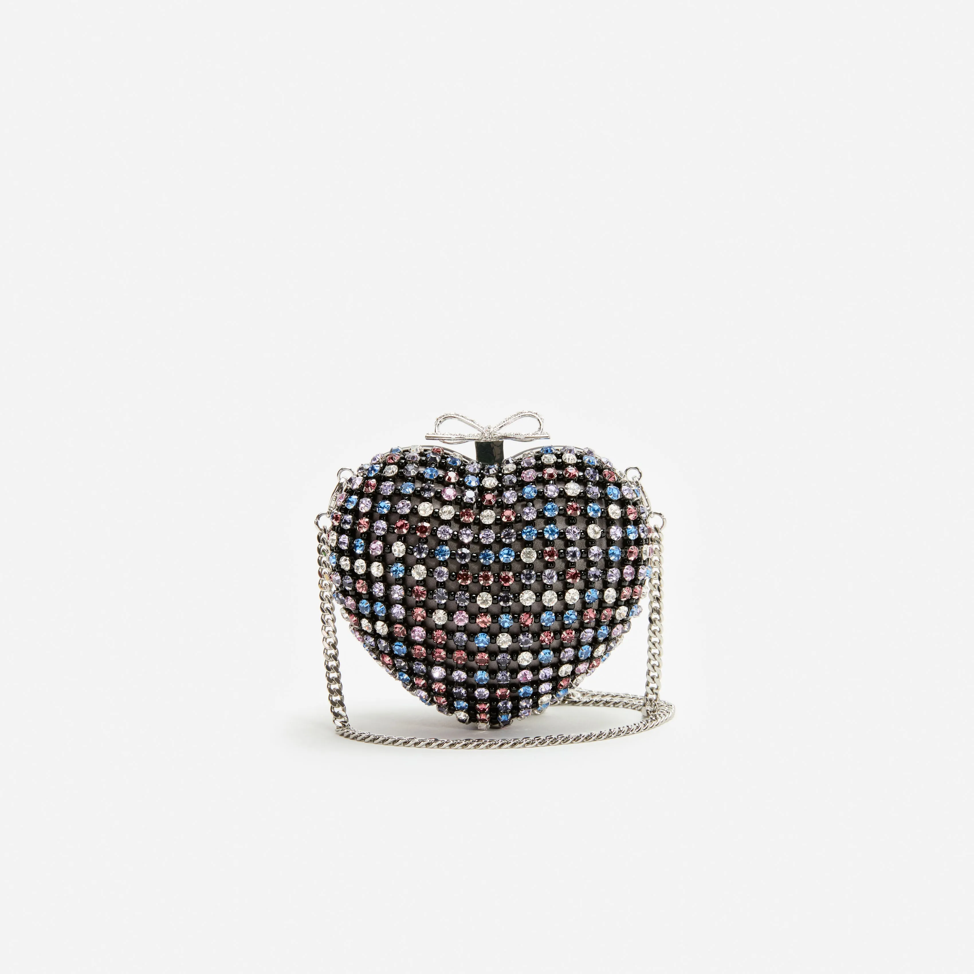Multi Crystal Heart Clutch sold by Self-Portrait product image thumbnail 4