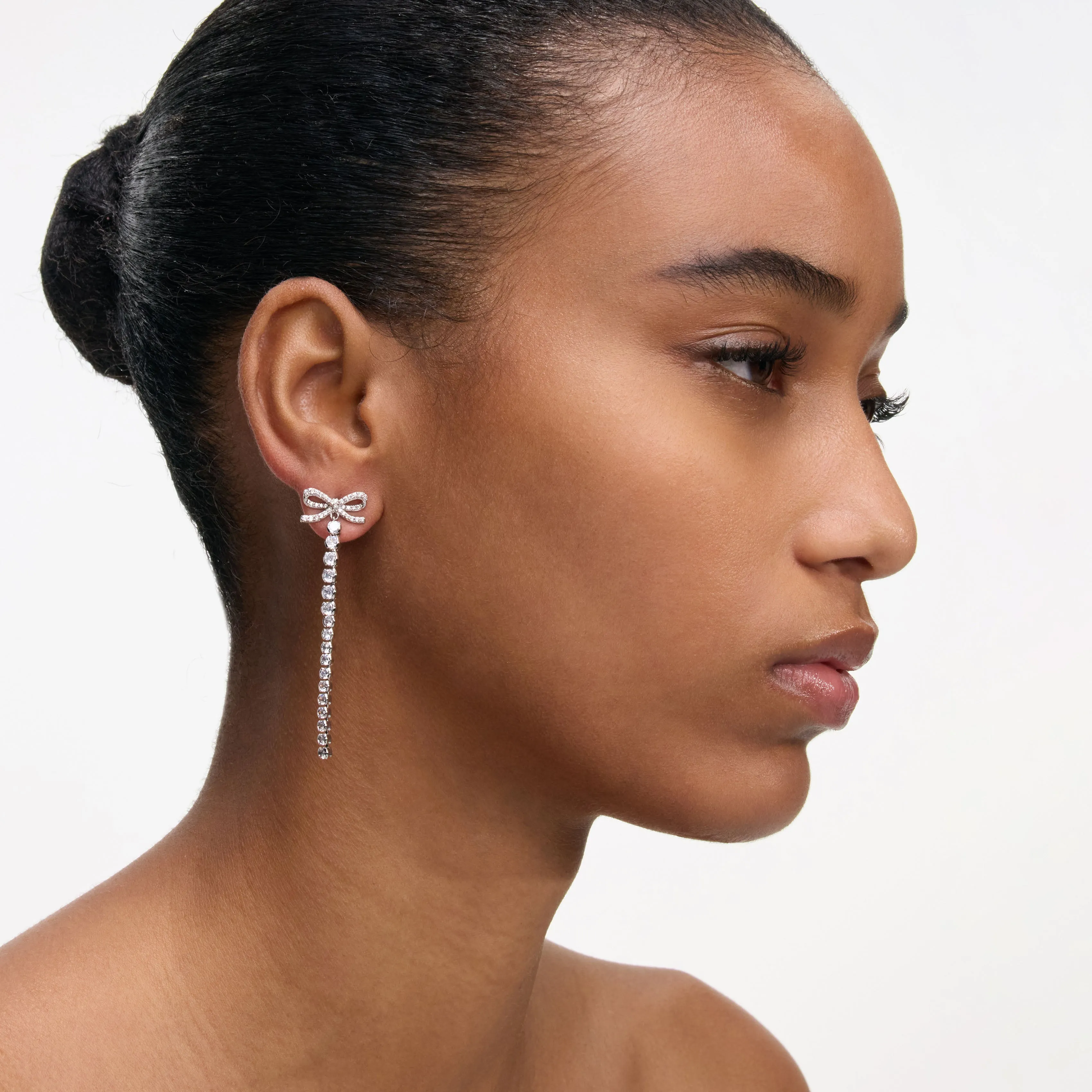 Crystal Bow Droplet Earrings sold by Self-Portrait product image thumbnail 4