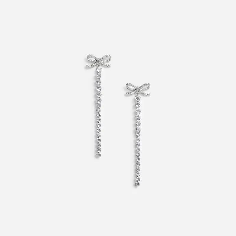 Crystal Bow Droplet Earrings made by Self-Portrait
