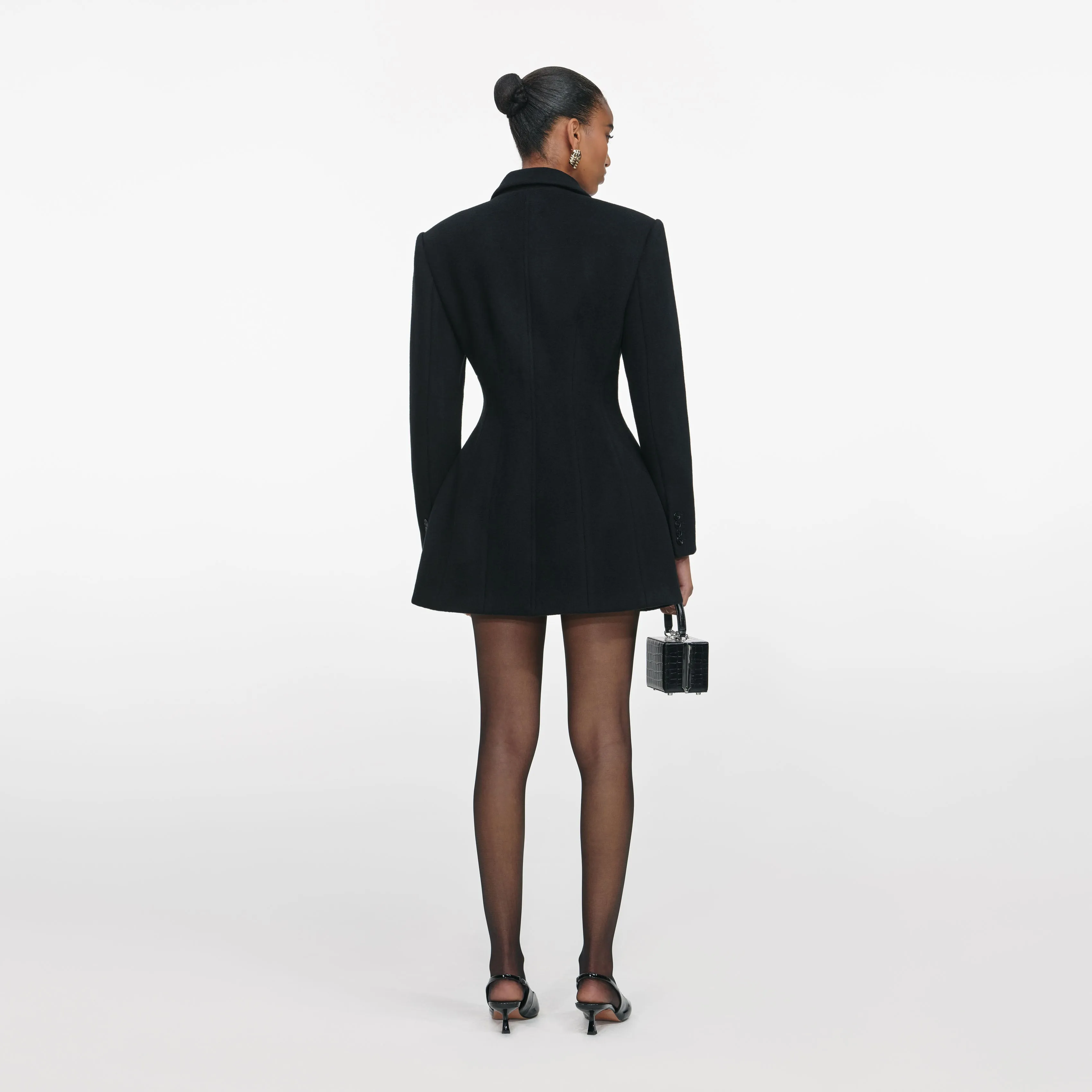 Black Wool Double Breasted Jacket sold by Self-Portrait product image thumbnail 3