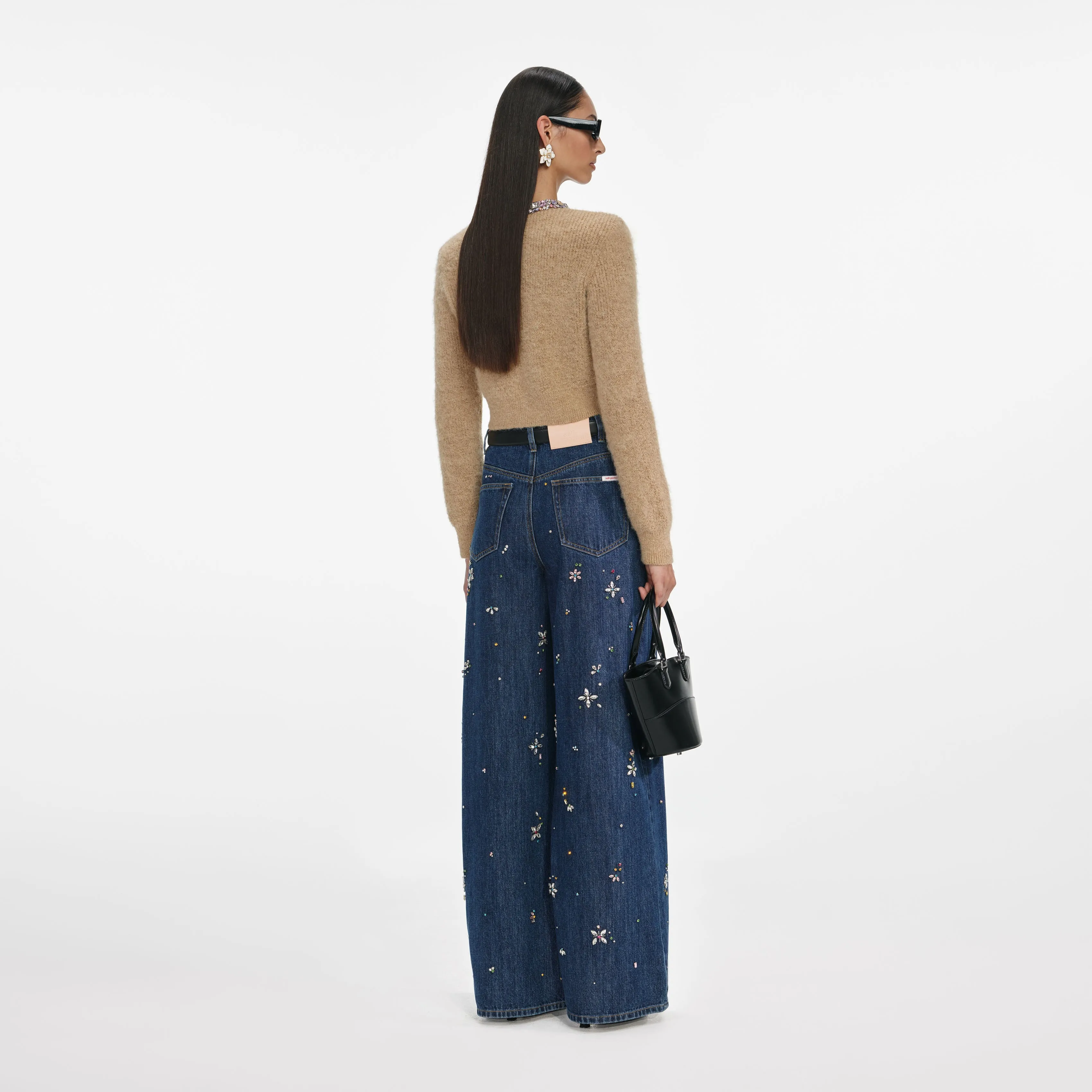Brown Embellished Trim Cardigan sold by Self-Portrait product image thumbnail 3