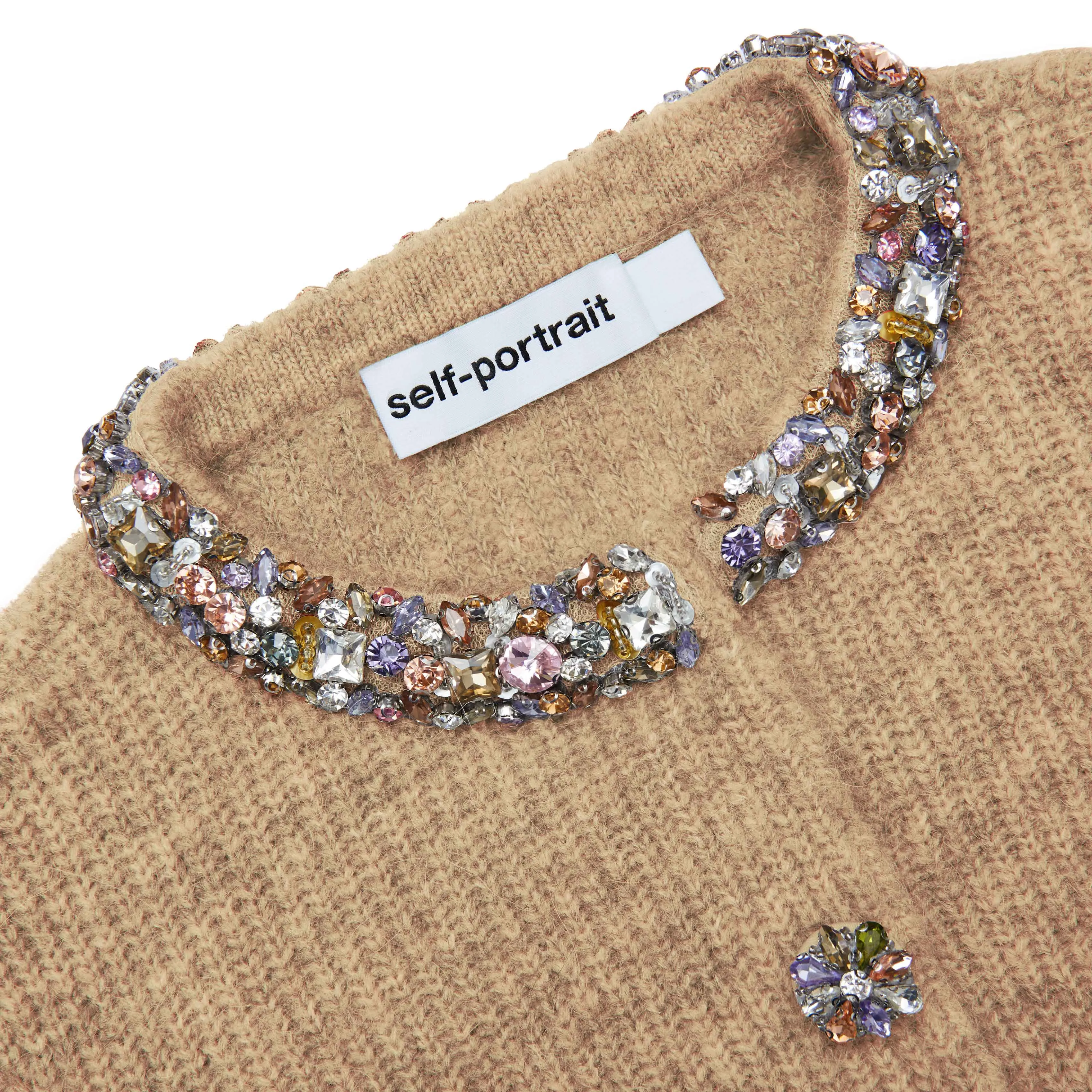 Brown Embellished Trim Cardigan sold by Self-Portrait product image thumbnail 5