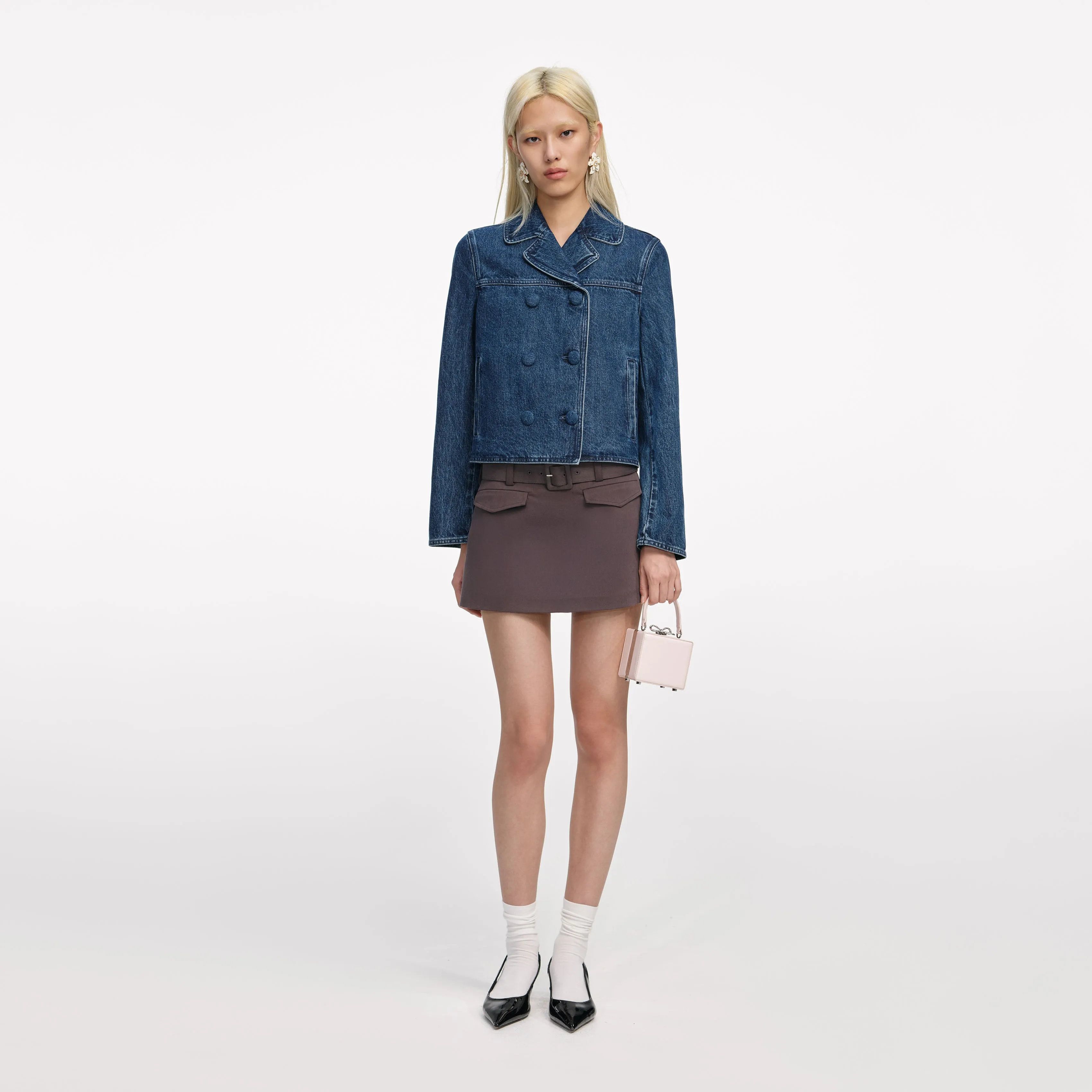 Double Breasted Denim Jacket sold by Self-Portrait
