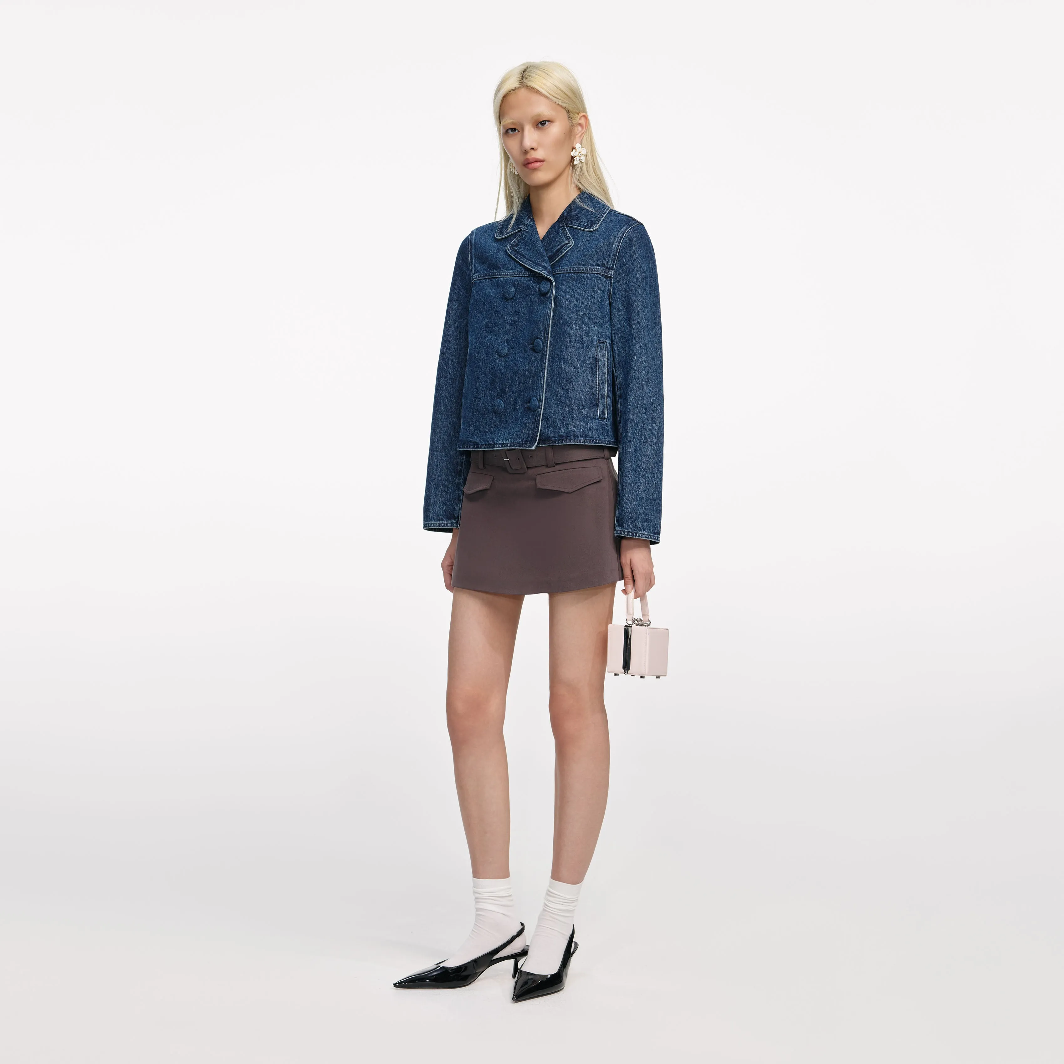 Double Breasted Denim Jacket sold by Self-Portrait product image thumbnail 2