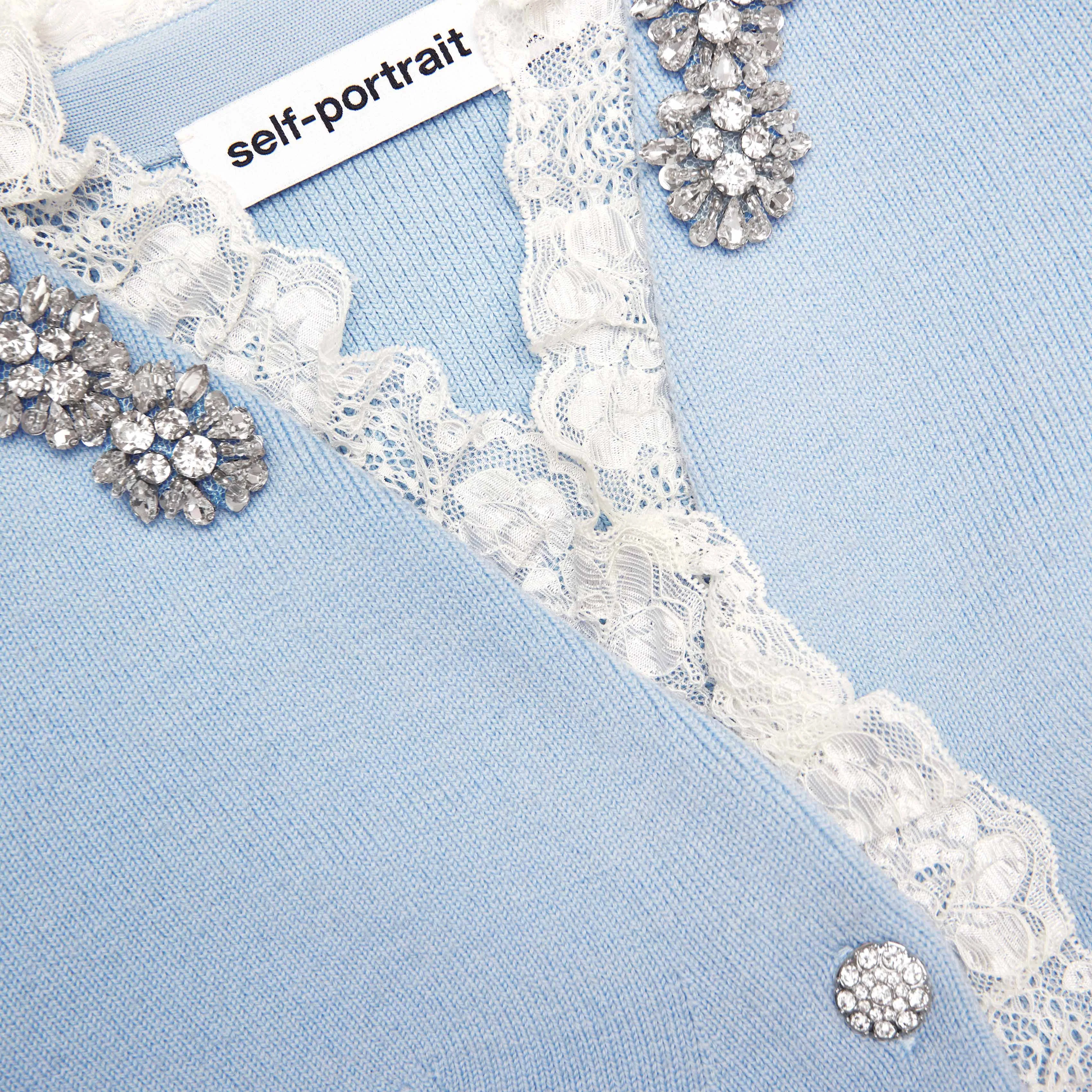 Blue Crystal Trim Cardigan sold by Self-Portrait product image thumbnail 5