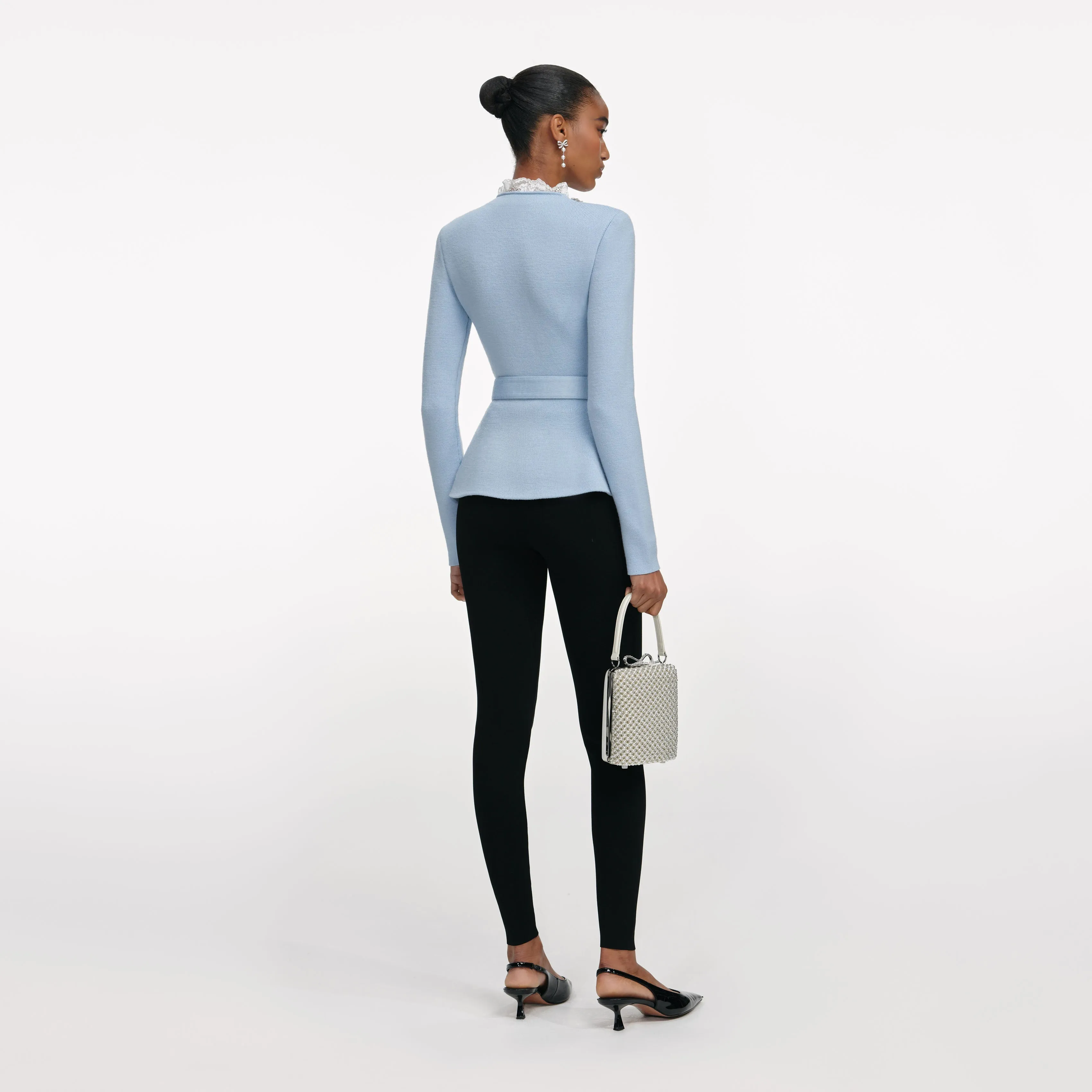 Blue Crystal Trim Cardigan sold by Self-Portrait product image thumbnail 3