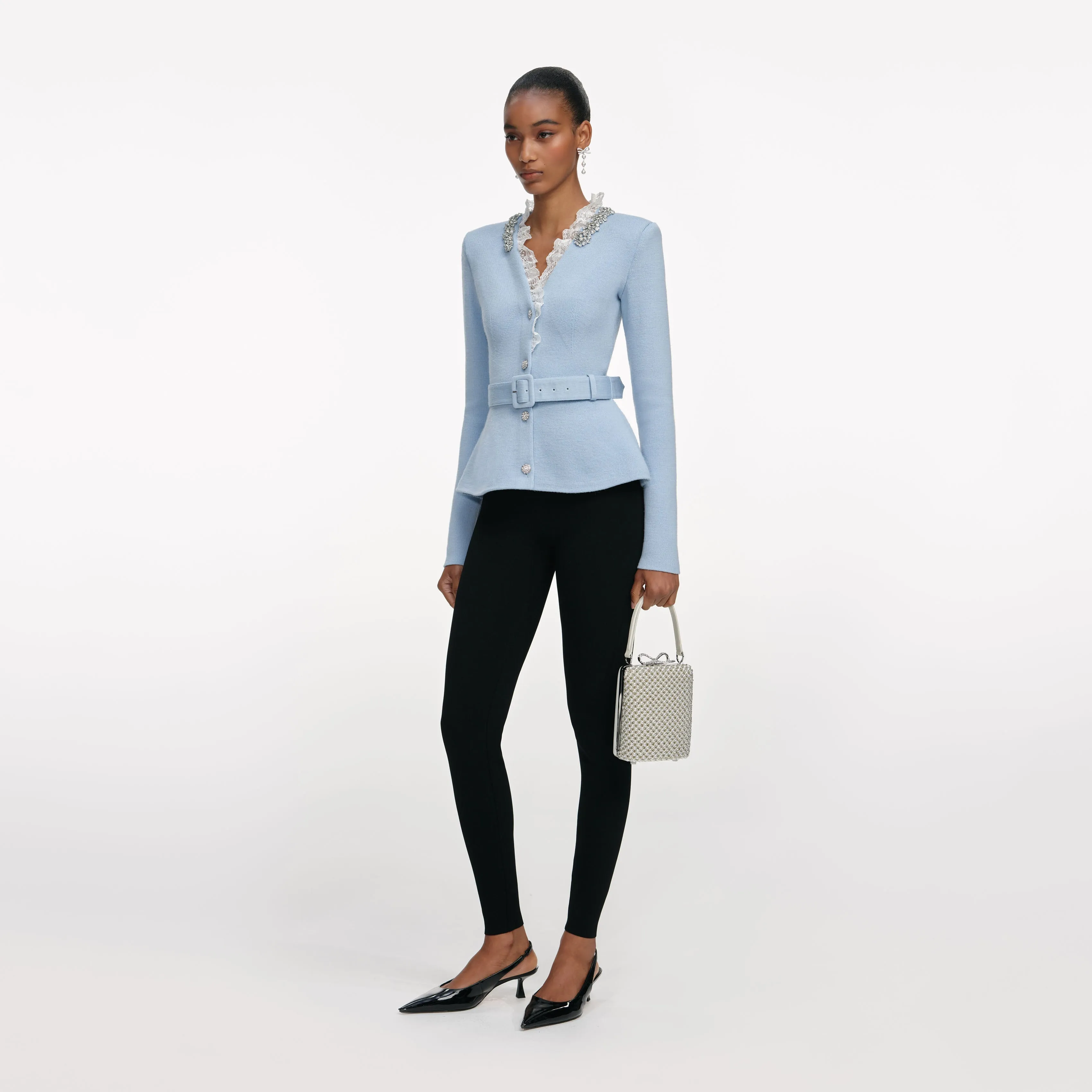 Blue Crystal Trim Cardigan sold by Self-Portrait product image thumbnail 2