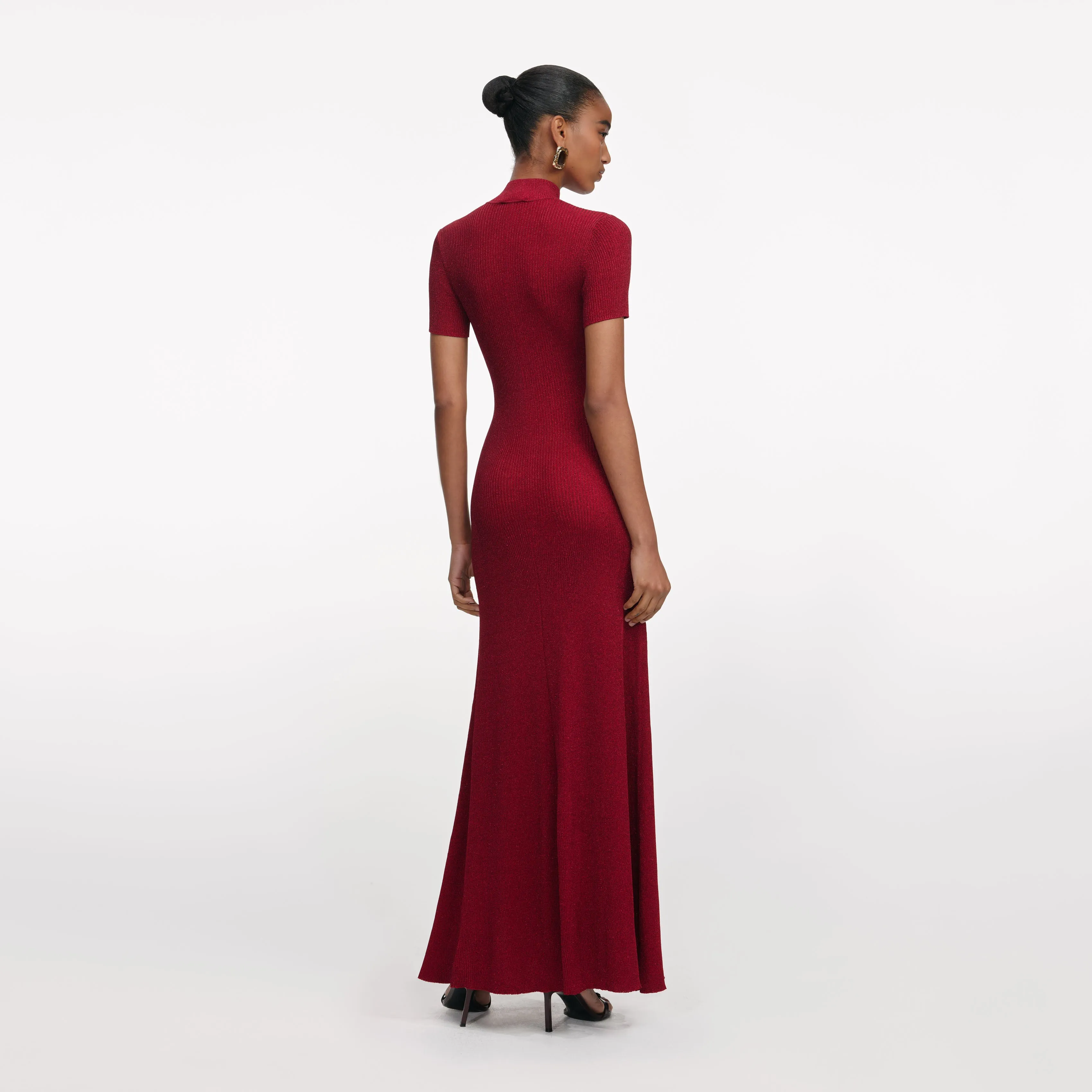 Red Lurex Knit Maxi Dress sold by Self-Portrait product image thumbnail 3