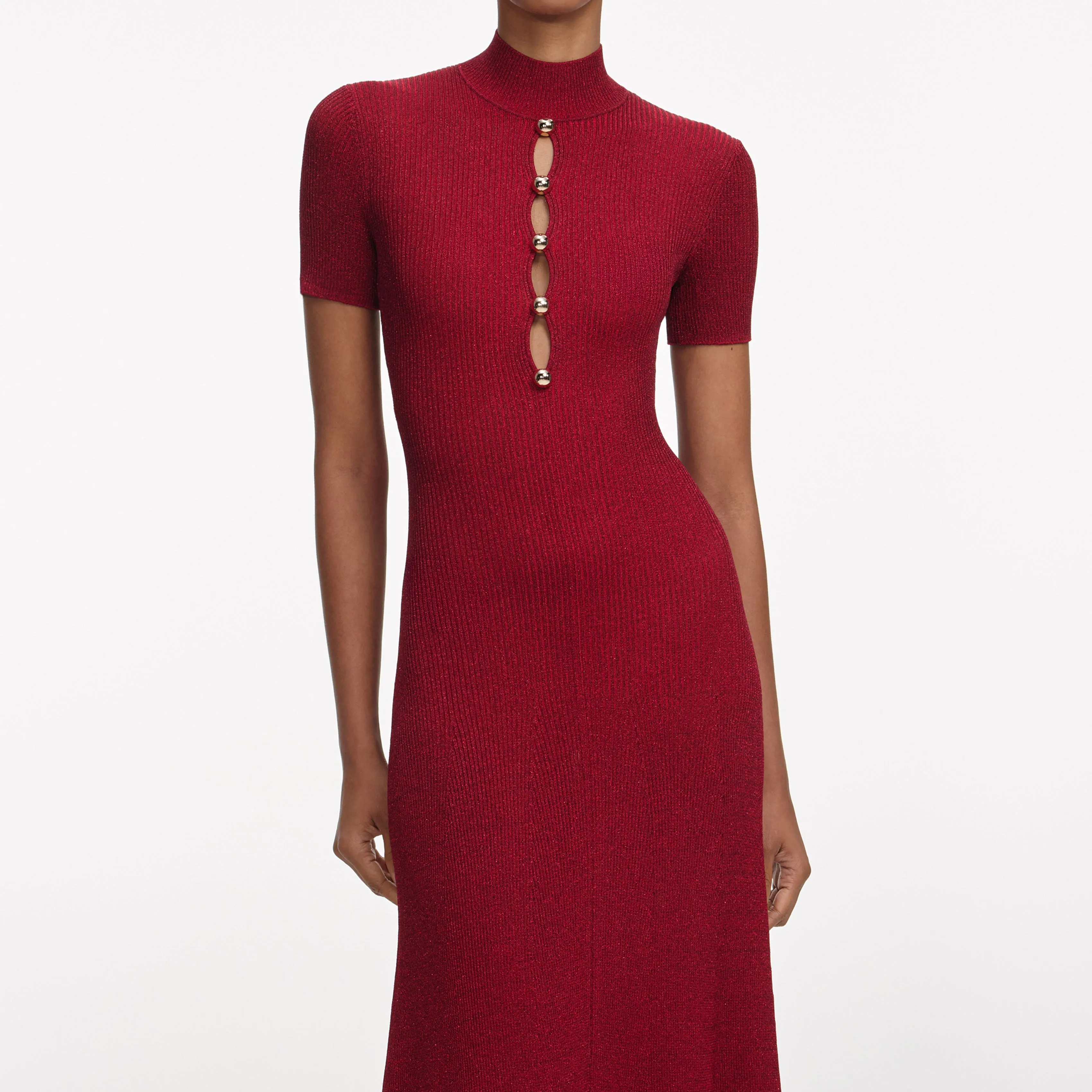 Red Lurex Knit Maxi Dress sold by Self-Portrait product image thumbnail 4