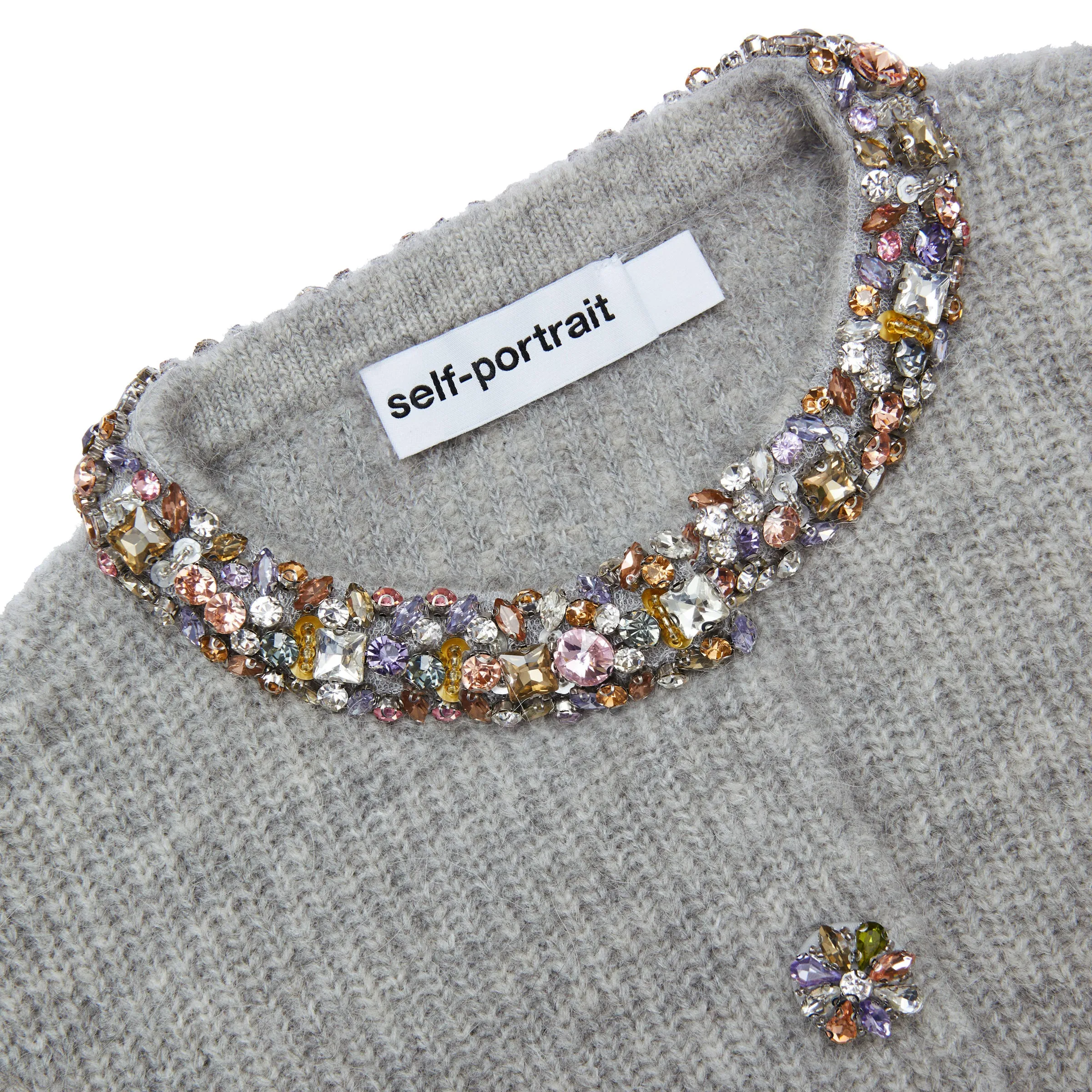 Grey Alpaca Knit Cardigan sold by Self-Portrait product image thumbnail 5