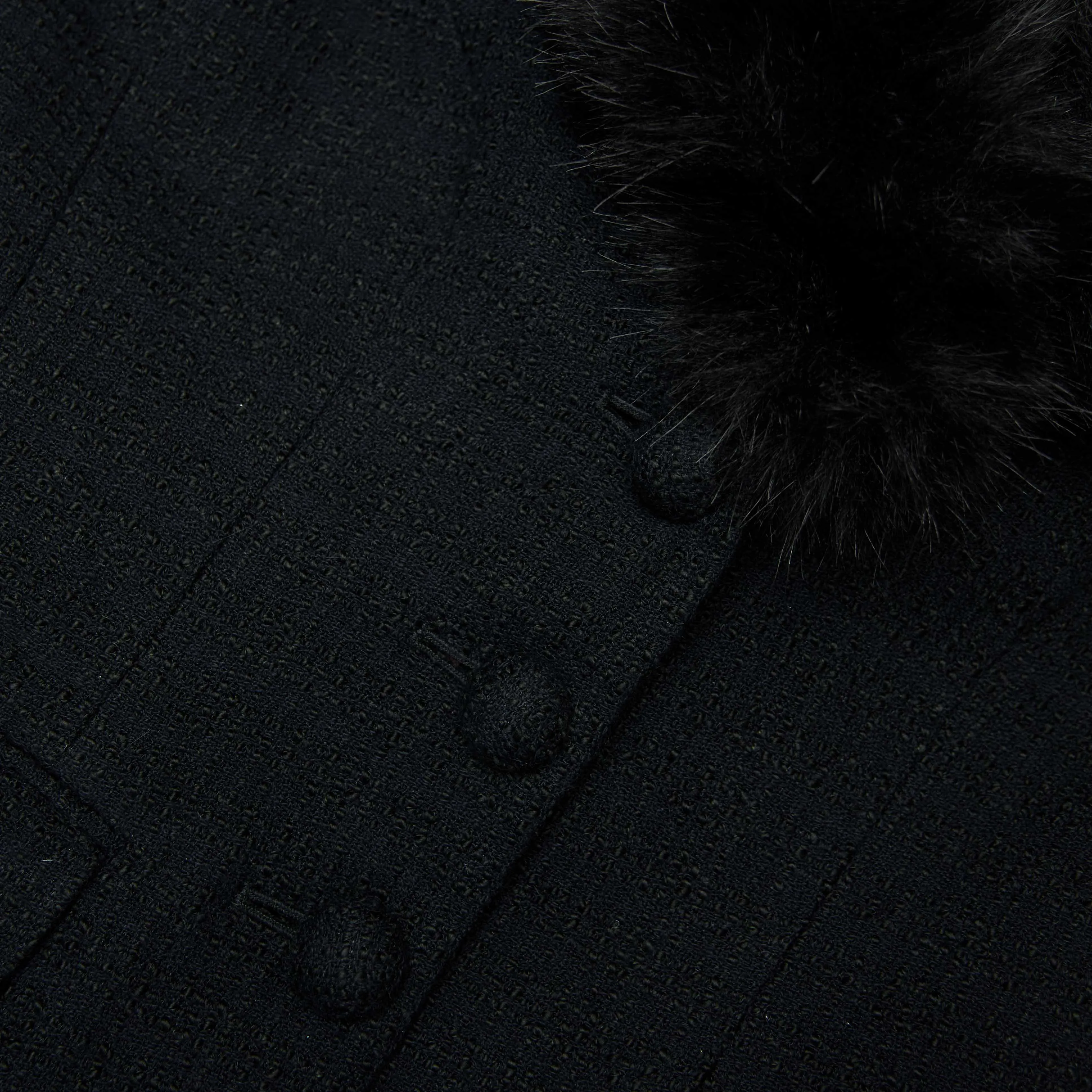 Black Tailored Boucle Fur Jacket sold by Self-Portrait product image thumbnail 5