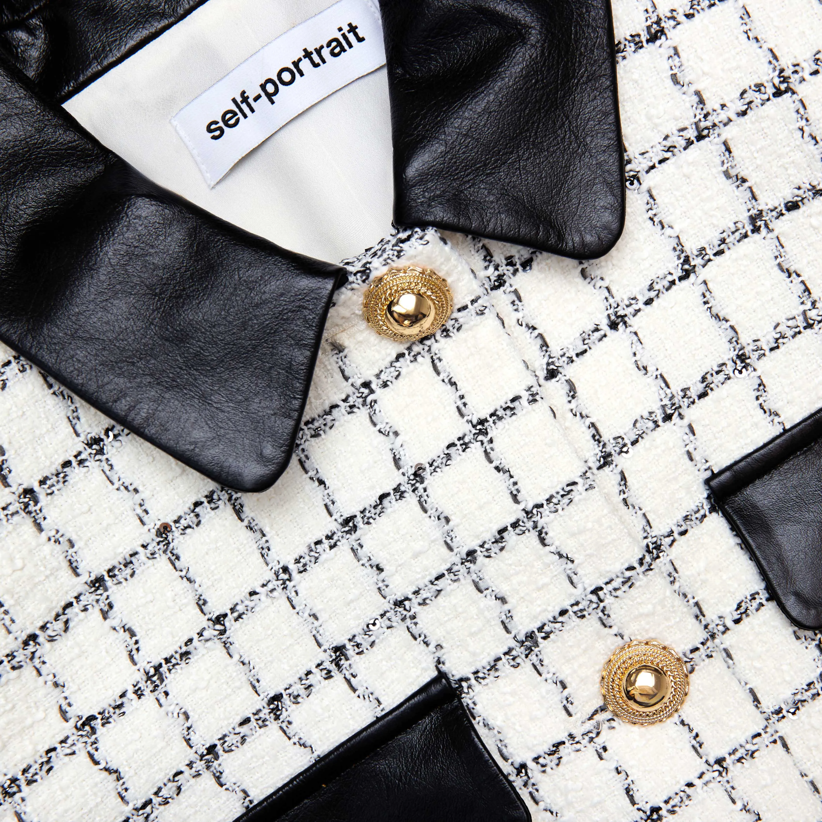 Check Boucle Fur Cuff Jacket sold by Self-Portrait product image thumbnail 5